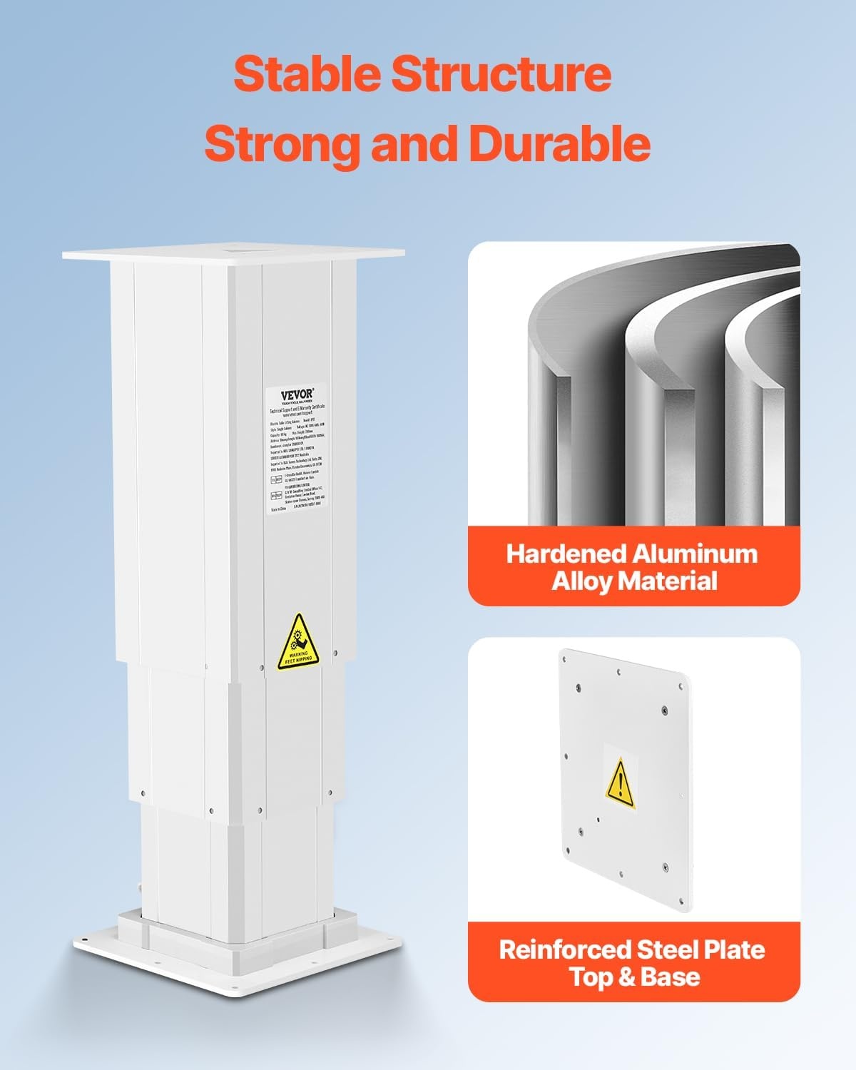 image:imageVEVOR Electric Lifting Column System 176 lbs Lift Table 142311 in Height Range ThreeStage Adjustable Desk Column Telescopic Table Leg Comes with PowerSupply Option to Control upDown Motion176 lbs