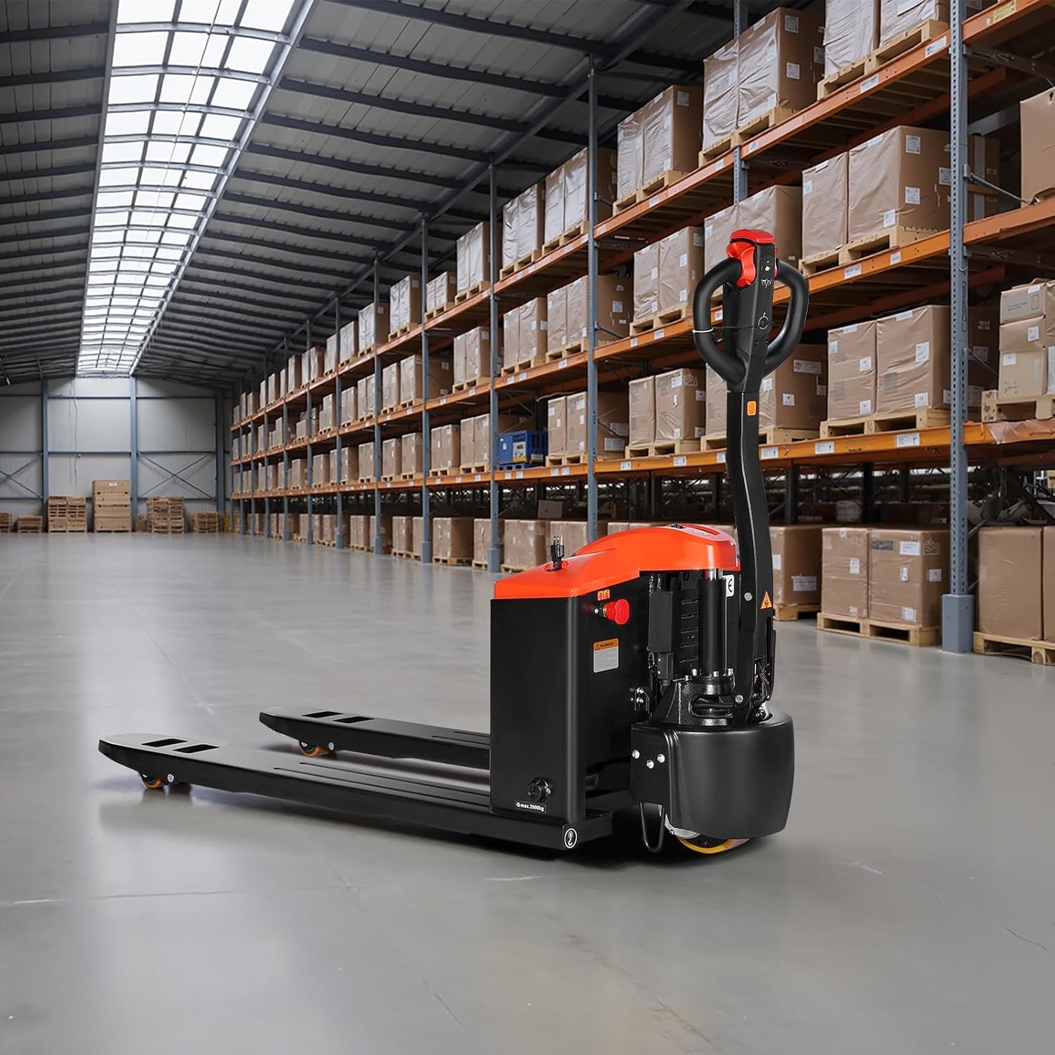 image:imageVEVOR Electric Pallet Jack 4400 lbs Load Capacity Lithium Battery Powered Pallet Jack Truck with 48L x 27W Inch Forks for Material Handling Suitable for Warehouse Supermarket Manufacturing4400 LBS