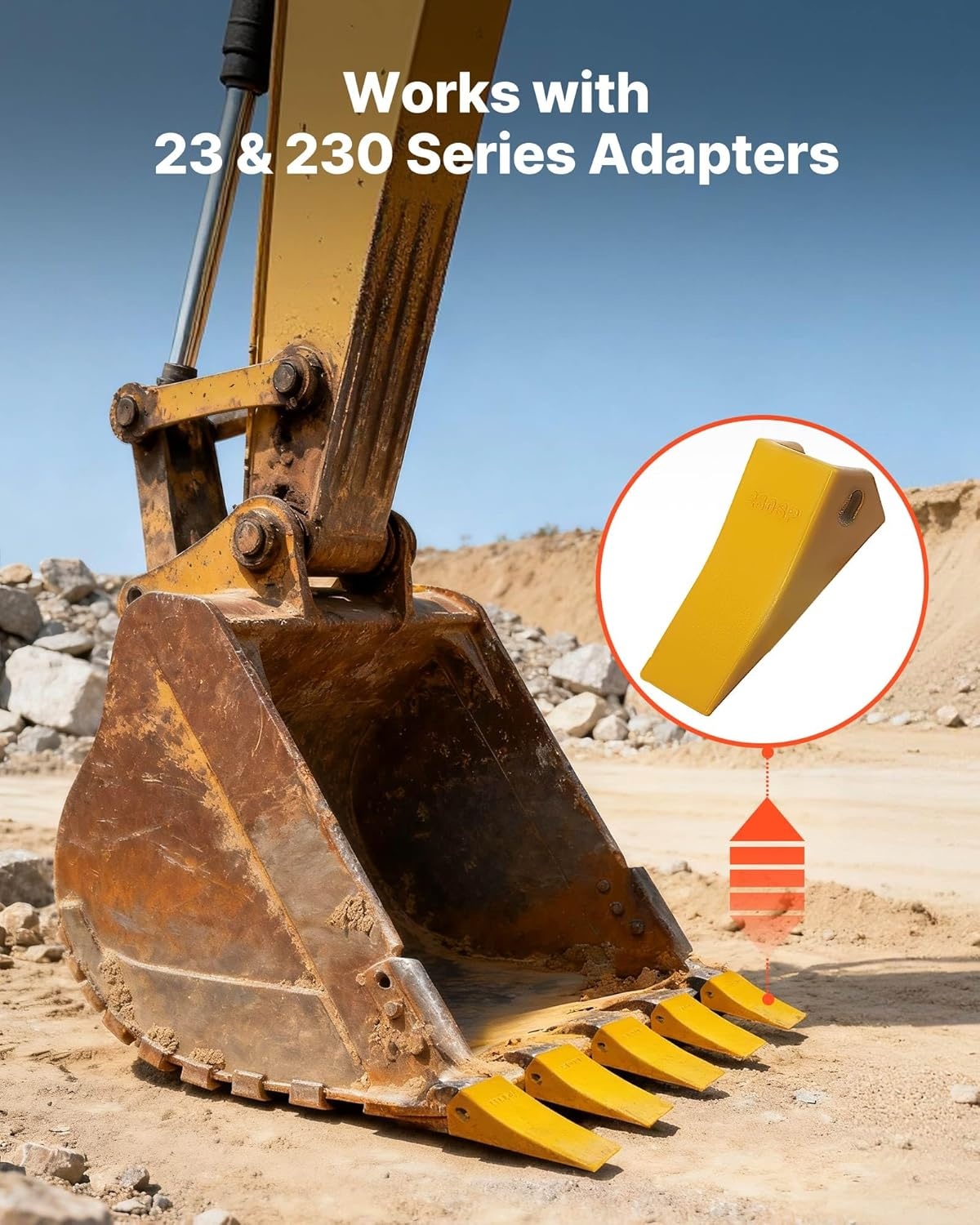 image:imageVEVOR Excavator Bucket Teeth with Pins 7 Pack 684447 Bucket Tooth Set Fits 58in Buckets Edge Heavy Duty 734 in Bolt on Digging Buckets Teeth Replacement for Skid Steer amp Mini Excavator10 pack