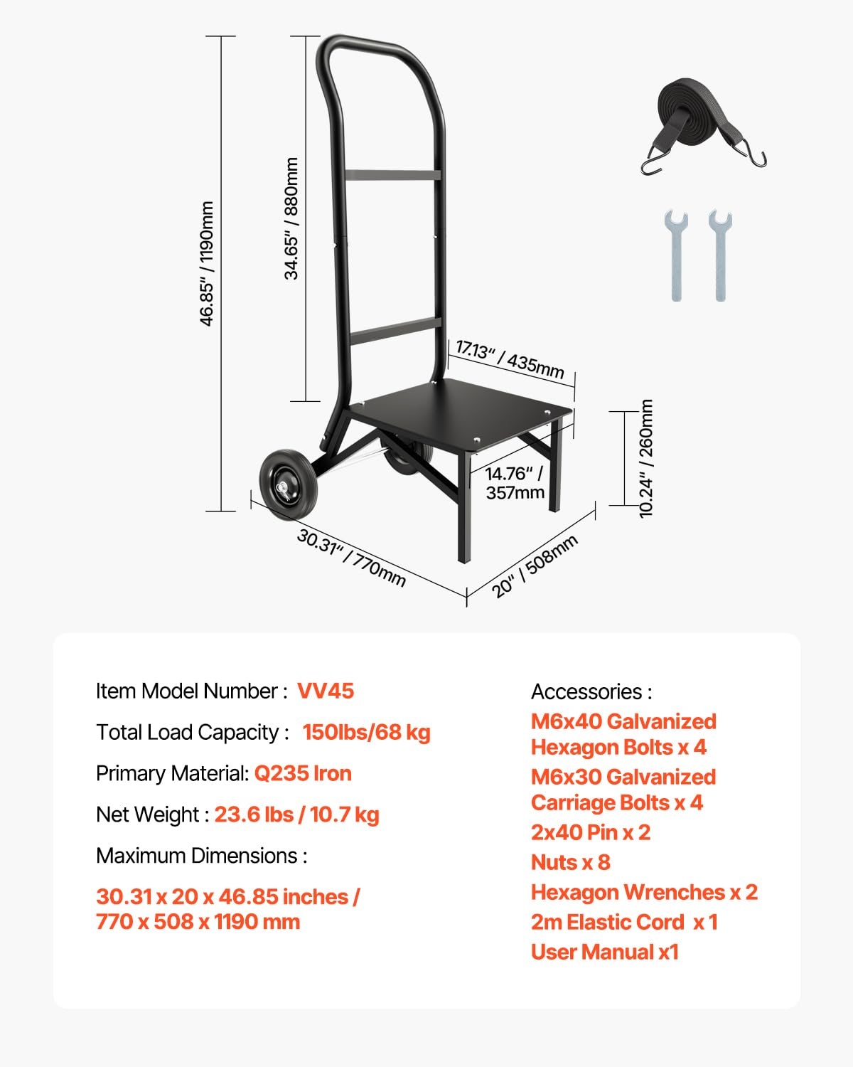 image:imageVEVOR Folding Chair Rack 150 LBS Capacity HeavyDuty Chair Cart for Stacking 10 Chairs MultiFunction Metal Chair Storage Dolly with Rubber Wheels PushStyle Chair Holder Matte BlackStacking type