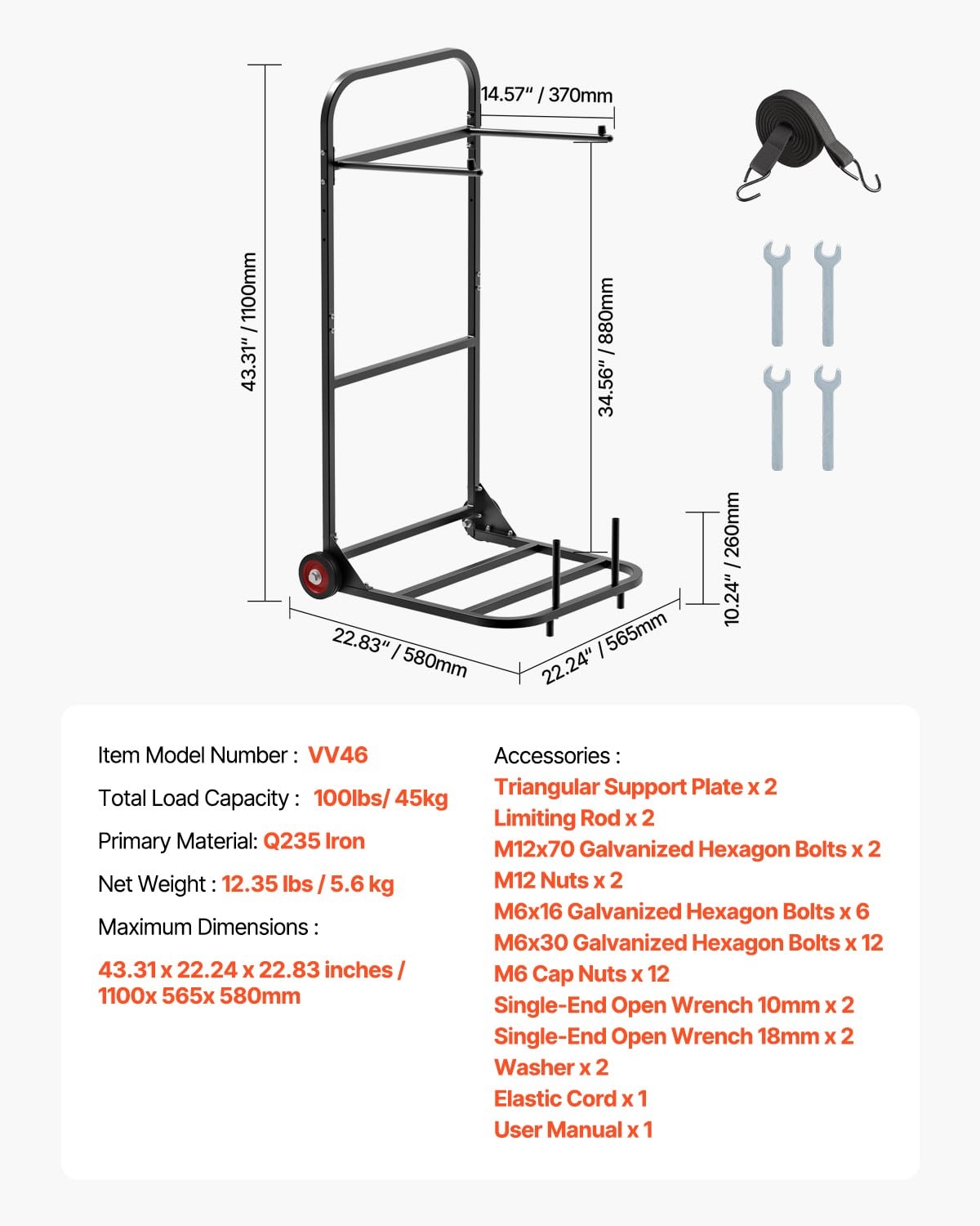 image:imageVEVOR Folding Chair Rack 150 LBS Capacity HeavyDuty Chair Cart for Stacking 10 Chairs MultiFunction Metal Chair Storage Dolly with Rubber Wheels PushStyle Chair Holder Matte BlackHanging type