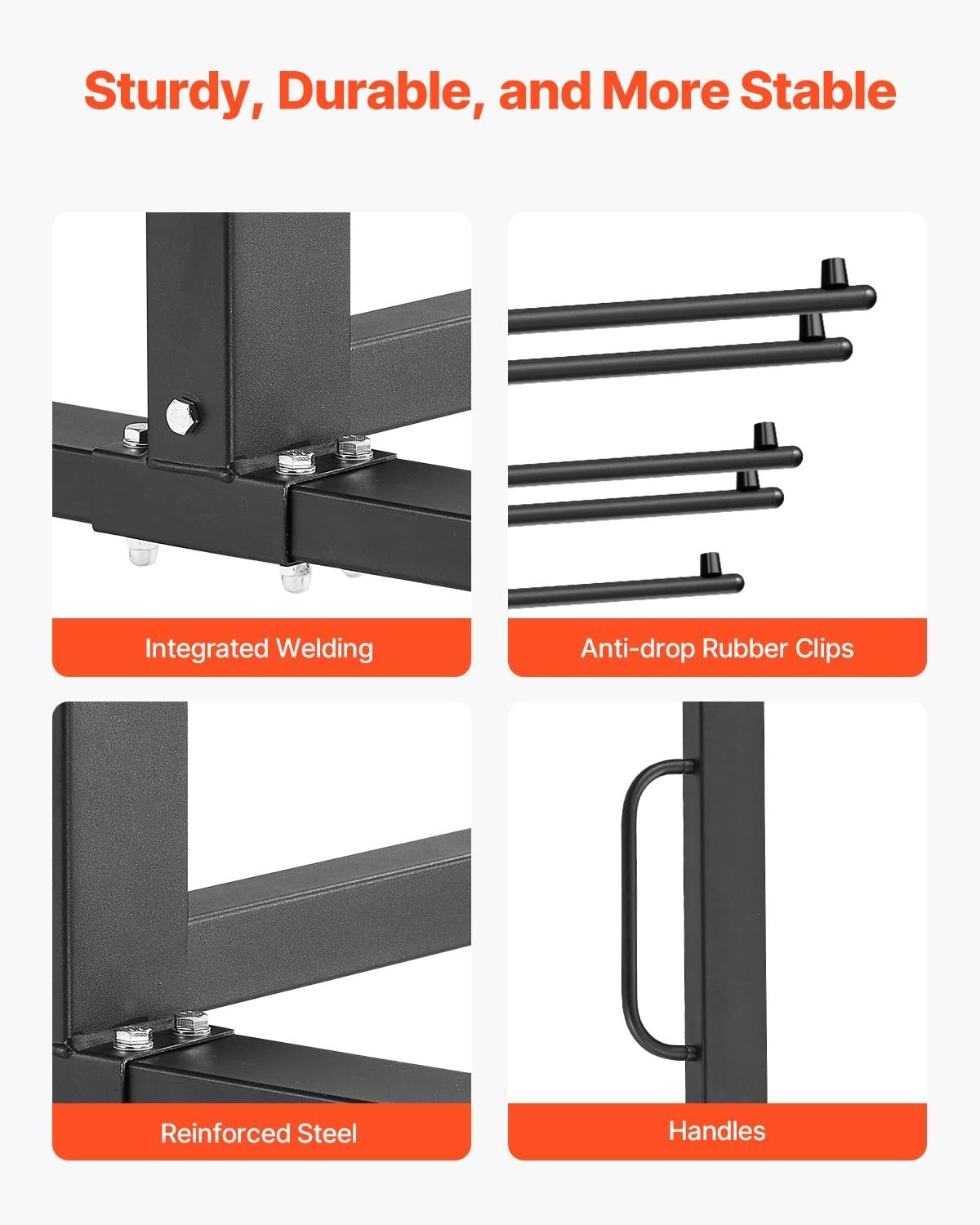 image:imageVEVOR Folding Chair Rack 400 LBS Capacity HeavyDuty Chair Cart for 42 Chairs or 12 Tables MultiFunction Chair Storage Dolly with Rubber Wheels and Holders Large Chair Holder Matte BlackMatte Black