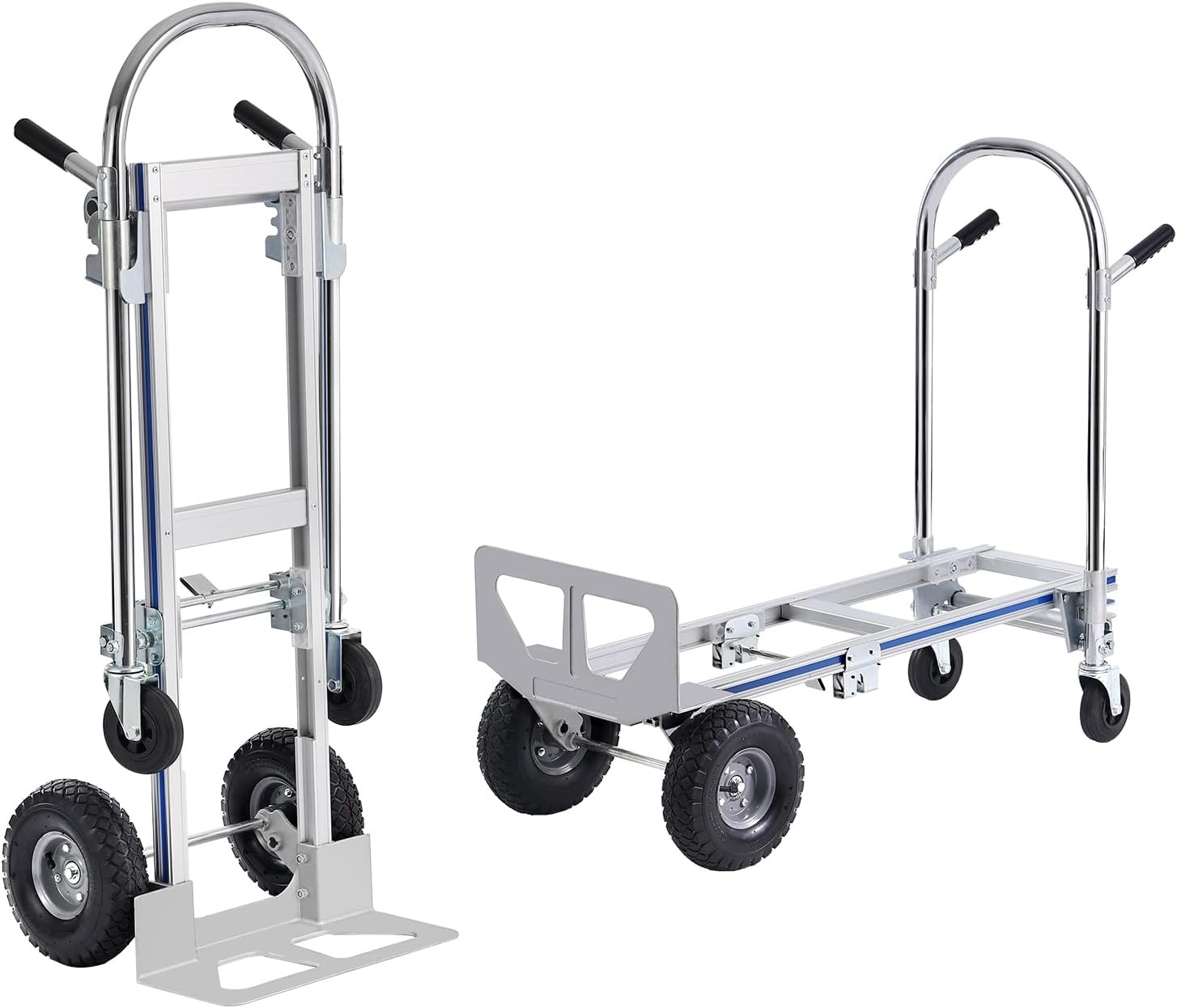 image:imageVEVOR Folding Hand Truck 80 kg Load Capacity Aluminum Portable Cart Convertible Hand Truck and Dolly with Telescoping Handle and Rubber Wheels Ultra Lightweight Super Strong for Moving Warehouse800 lbs