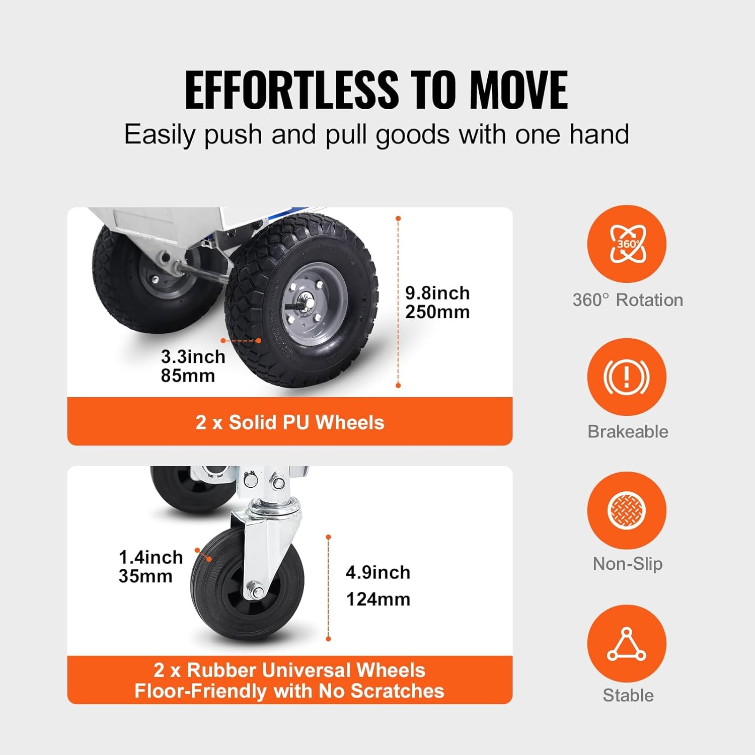 image:imageVEVOR Folding Hand Truck 80 kg Load Capacity Aluminum Portable Cart Convertible Hand Truck and Dolly with Telescoping Handle and Rubber Wheels Ultra Lightweight Super Strong for Moving Warehouse800 lbs
