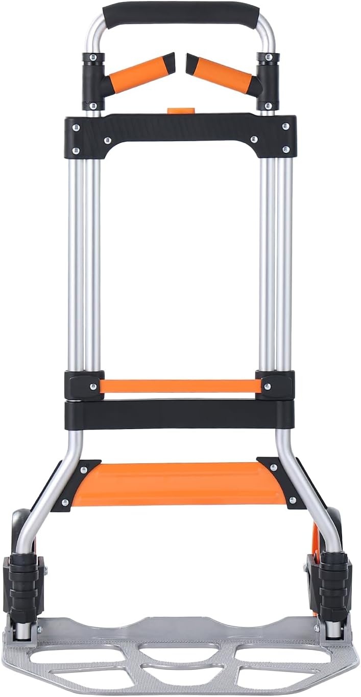image:imageVEVOR Folding Hand Truck 80 kg Load Capacity Aluminum Portable Cart Convertible Hand Truck and Dolly with Telescoping Handle and Rubber Wheels Ultra Lightweight Super Strong for Moving Warehouse309 lbs