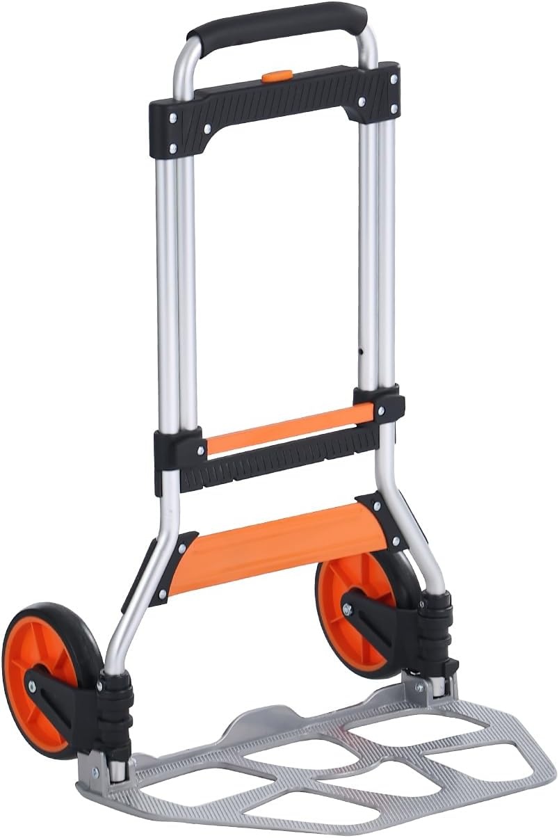 image:imageVEVOR Folding Hand Truck 80 kg Load Capacity Aluminum Portable Cart Convertible Hand Truck and Dolly with Telescoping Handle and Rubber Wheels Ultra Lightweight Super Strong for Moving Warehouse275 lbs