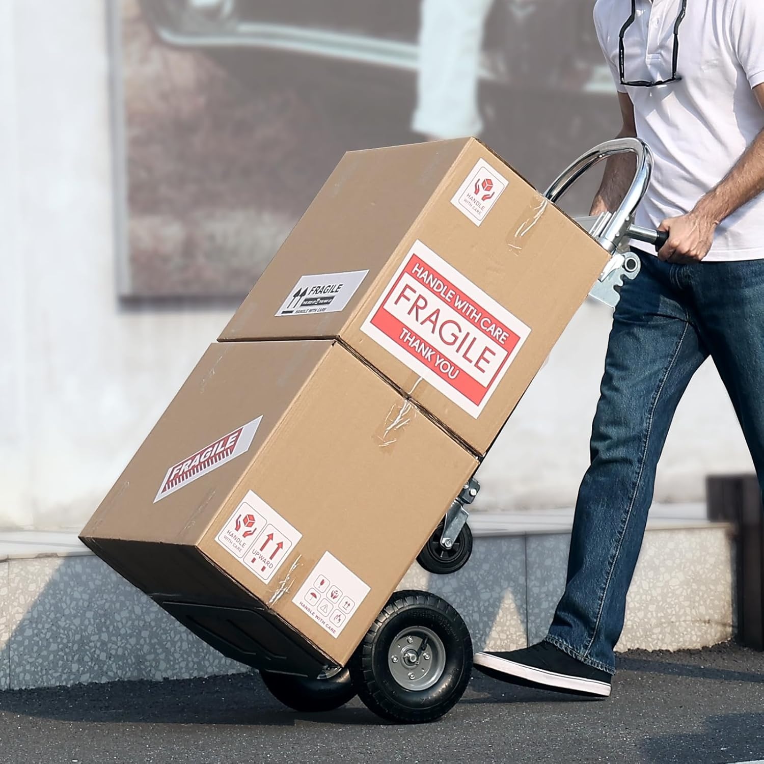 image:imageVEVOR Folding Hand Truck 80 kg Load Capacity Aluminum Portable Cart Convertible Hand Truck and Dolly with Telescoping Handle and Rubber Wheels Ultra Lightweight Super Strong for Moving Warehouse800 lbs