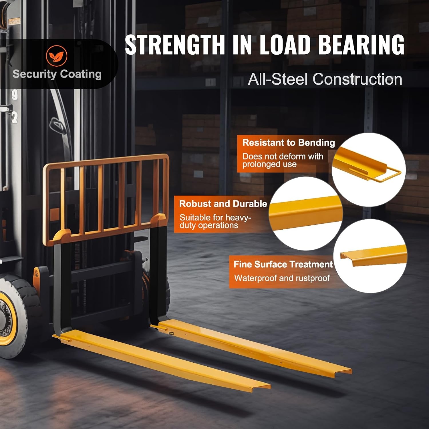 image:imageVEVOR Forklift Extensions 84 Inch Fork Extensions 45 Inch Width Heavy Duty Fork Extensions for Forklifts 1 Pair Forklift Extensions for Truck60 x 45 Inch