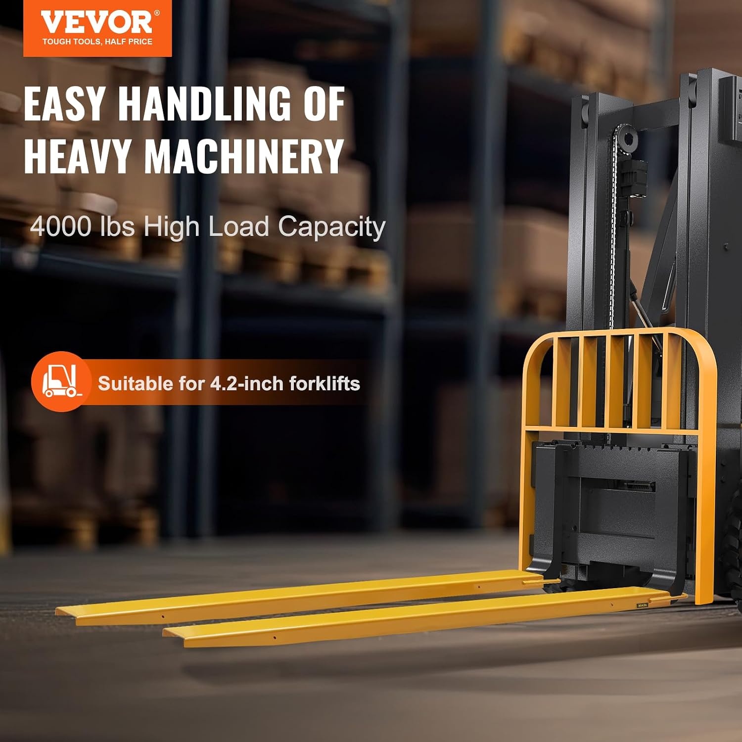 image:imageVEVOR Forklift Extensions 84 Inch Fork Extensions 45 Inch Width Heavy Duty Fork Extensions for Forklifts 1 Pair Forklift Extensions for Truck84 x 45 Inch