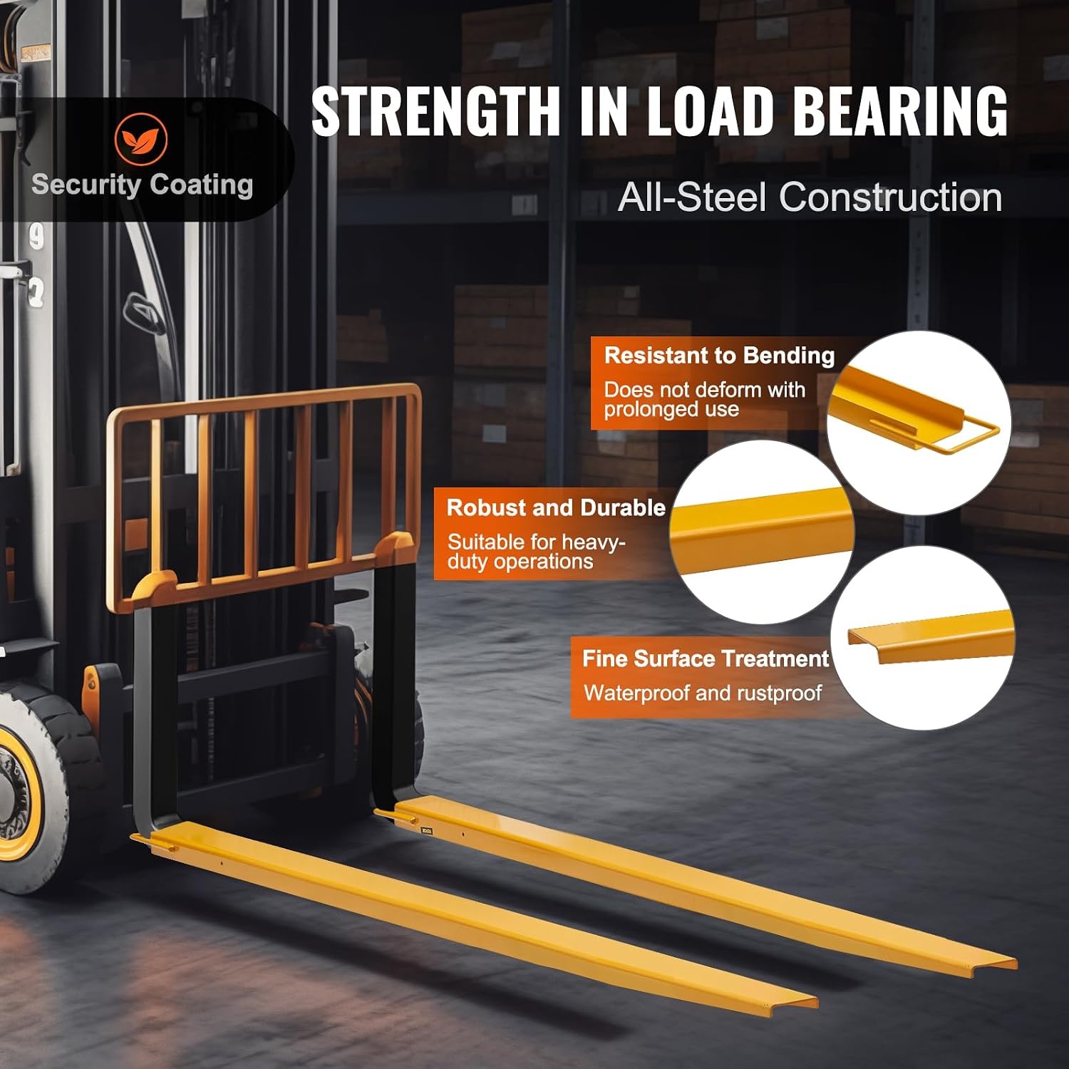 image:imageVEVOR Forklift Extensions 84 Inch Fork Extensions 45 Inch Width Heavy Duty Fork Extensions for Forklifts 1 Pair Forklift Extensions for Truck84 x 45 Inch