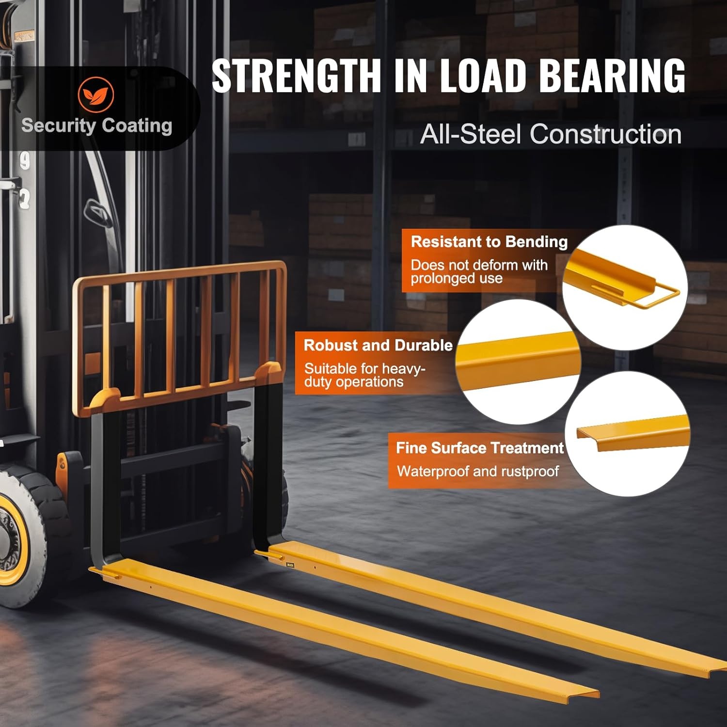 image:imageVEVOR Forklift Extensions 84 Inch Fork Extensions 45 Inch Width Heavy Duty Fork Extensions for Forklifts 1 Pair Forklift Extensions for Truck96 x 45 Inch