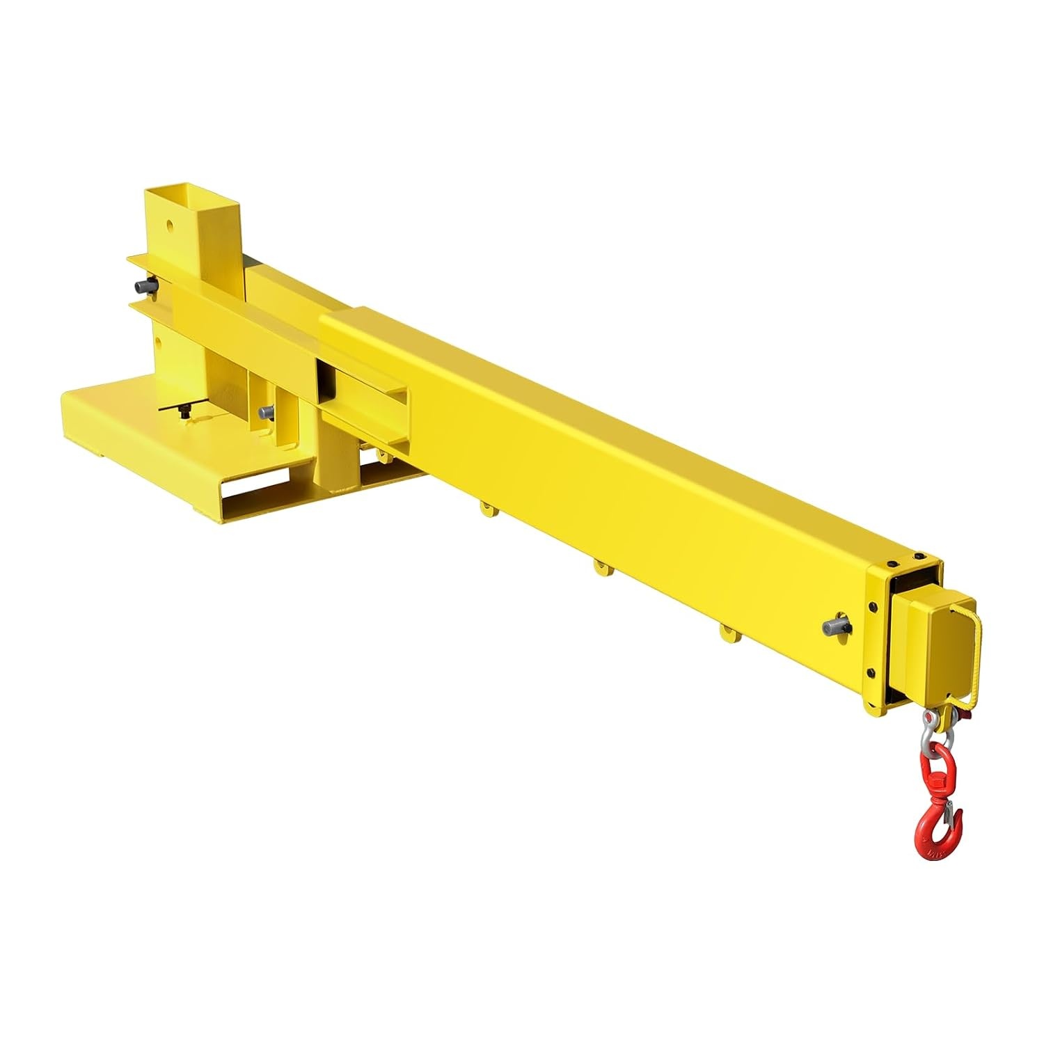 image:imageVEVOR Forklift Jib Boom Crane 6000lbs Capacity Manual Telescoping Boom Extends Up to 561 inches Forklift Mobile Crane with 2 Hooks Adjustable Forklift Crane Attachment for Warehouse Factories6000 LBS
