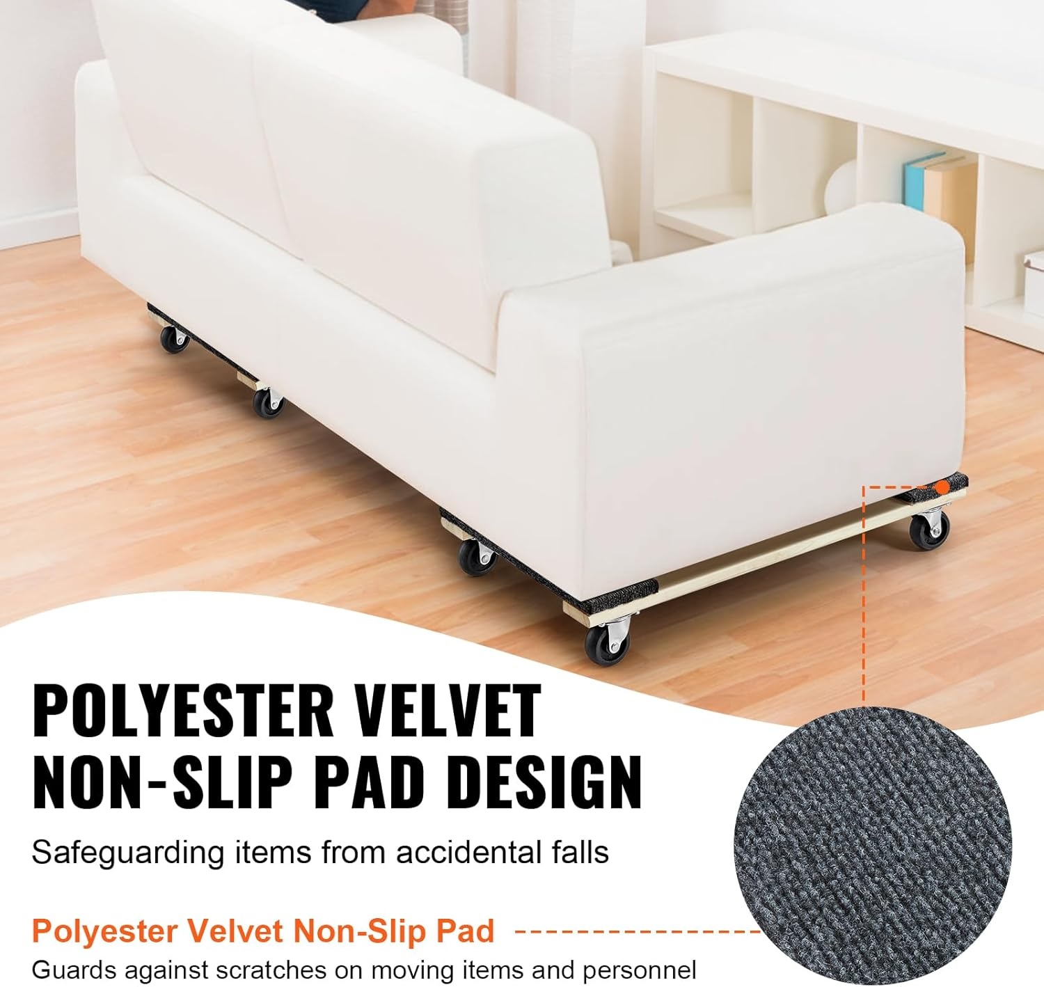 image:imageVEVOR Furniture Dolly 1000 lbs Load Capacity 18 x 30 4 x 3 PP Swivel Casters Heavy Duty Hardwood Furniture Moving Dolly Movers Dolly Moving Cart with Wheels for Heavy Furniture 1 Pack30in x 18in 2 Pack