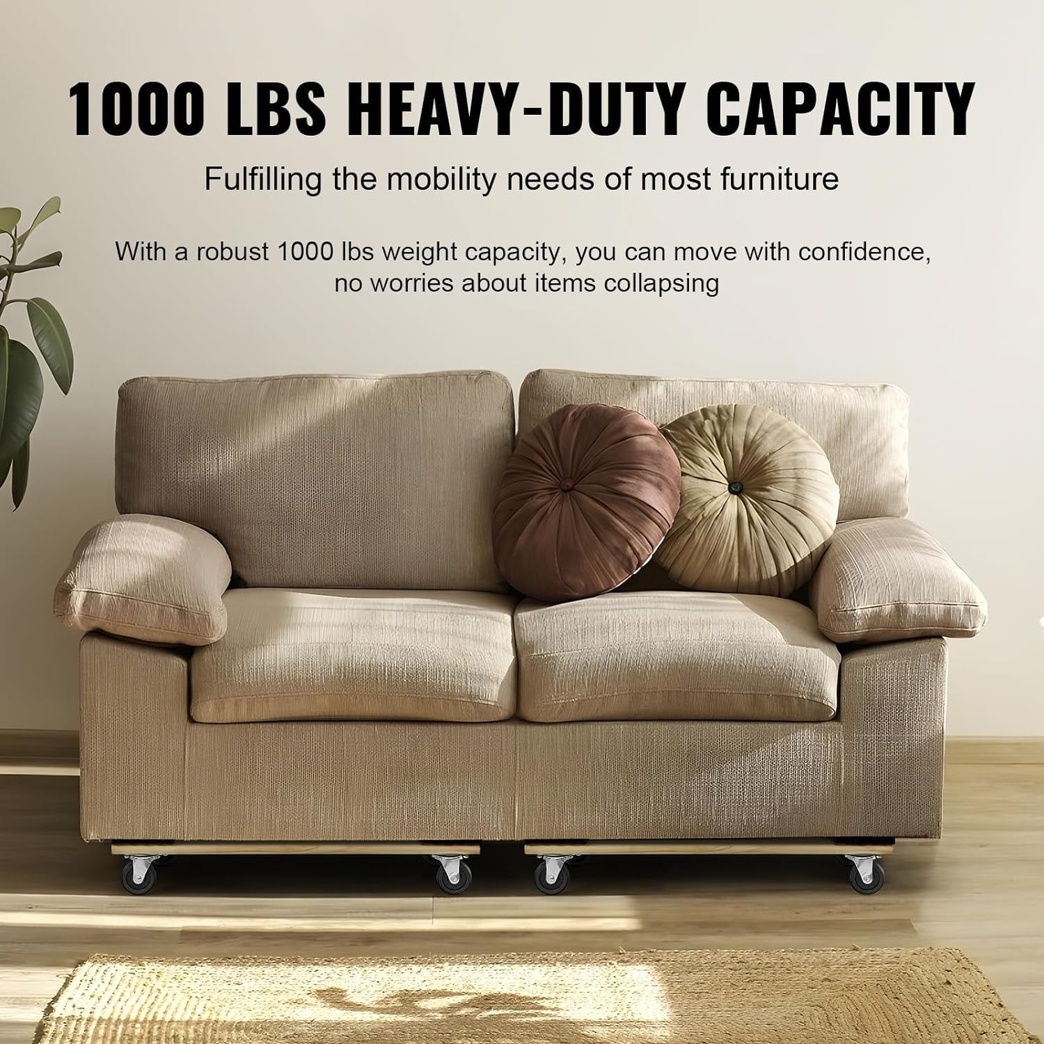 image:imageVEVOR Furniture Dolly 1000 lbs Load Capacity 18 x 30 4 x 3 PP Swivel Casters Heavy Duty Hardwood Furniture Moving Dolly Movers Dolly Moving Cart with Wheels for Heavy Furniture 1 Pack30in x 18in 2 Pack