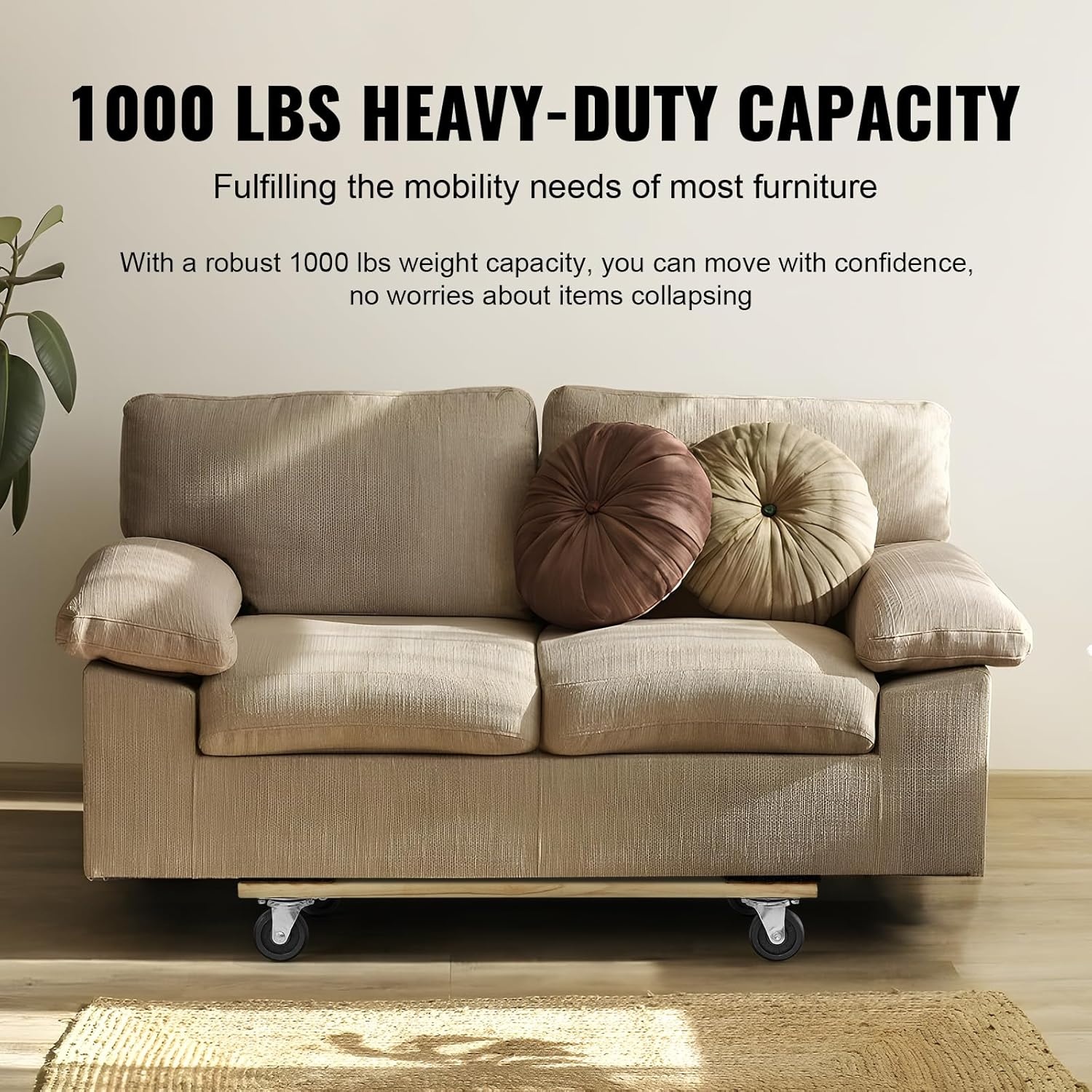 image:imageVEVOR Furniture Dolly 1000 lbs Load Capacity 18 x 30 4 x 3 PP Swivel Casters Heavy Duty Hardwood Furniture Moving Dolly Movers Dolly Moving Cart with Wheels for Heavy Furniture 1 Pack30in x 18in1 Pack