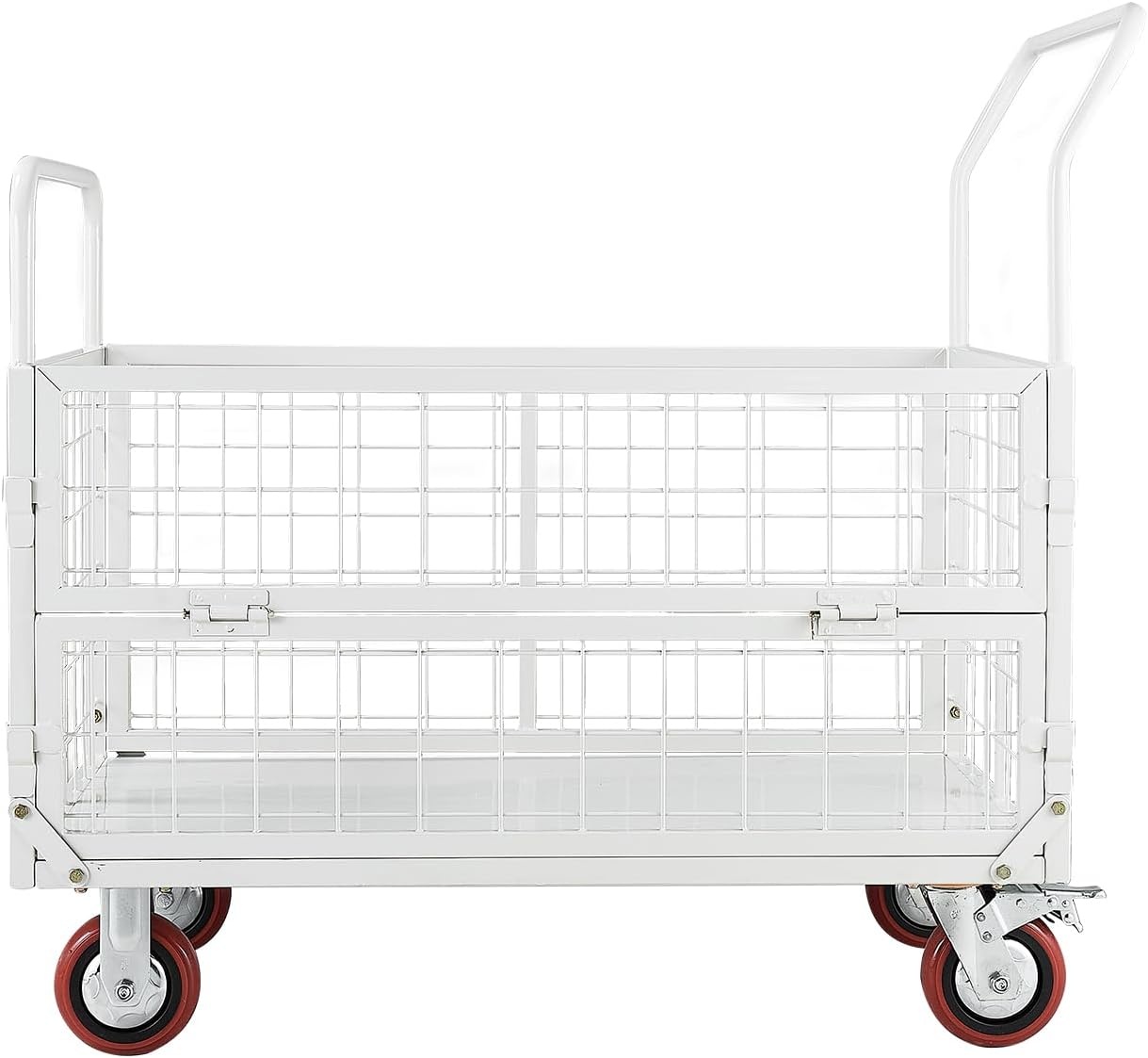 image:imageVEVOR Heavy Duty Platform Truck 2000 LBS Industrial Steel Flatbed Cart with 360 Swivel Wheels Platform Push Cart Dolly Easy Storage for WarehouseGarageMovingGarden 48 x 24 x 32445 x 266 x 421 in 1130 x 675 x 1070 mm