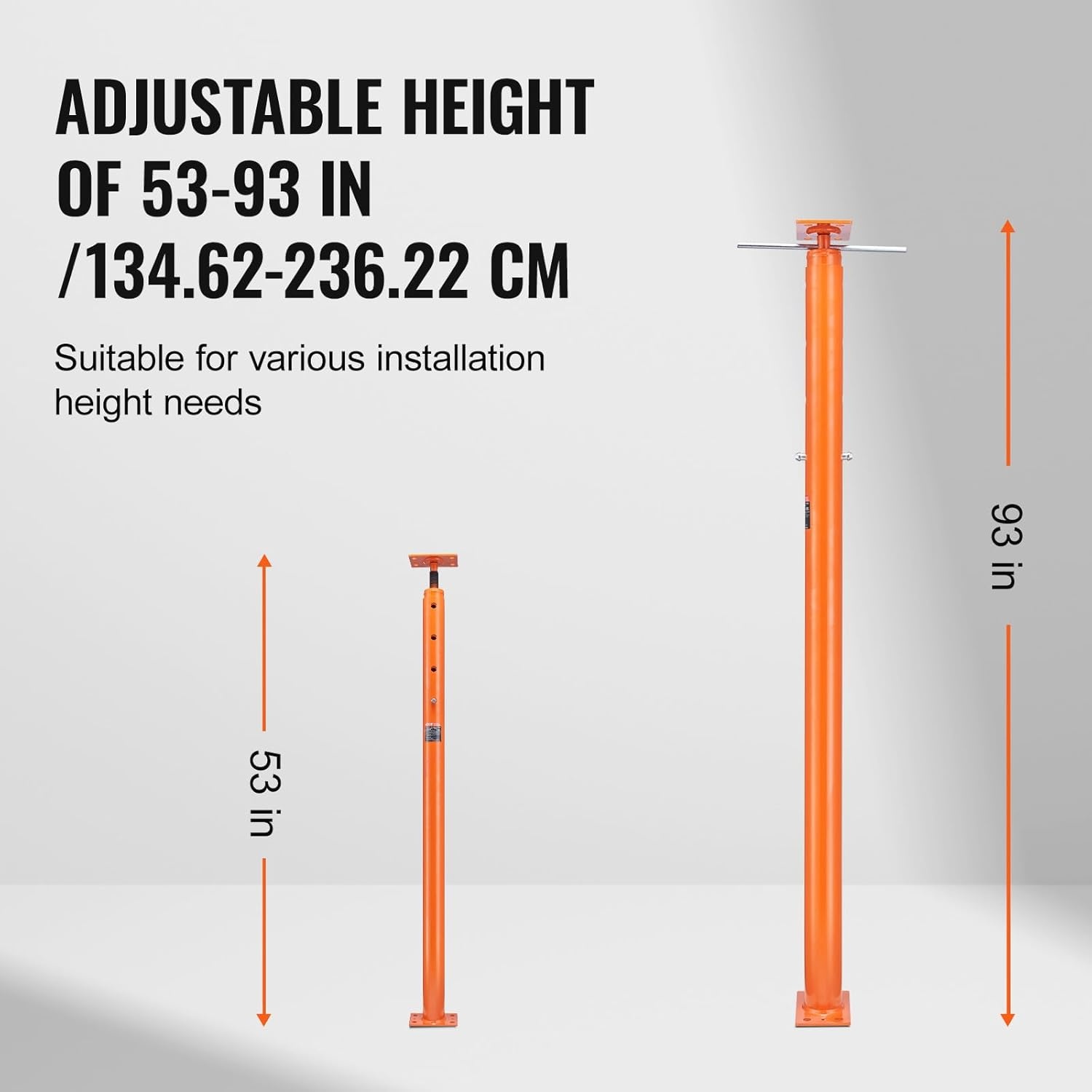 image:imageVEVOR House Floor Jack 5393 Height Range 18000 lbs Max Load Capacity Adjustable Support Beam Basement Jack Post Pole for Leveling Lift Support Steel Telescoping Jack Post for Temporary Support Adjustable Beam Basement Jack Post Pole for Leveling Lift Support Steel Telescoping Post for Temporary Support Construction5393