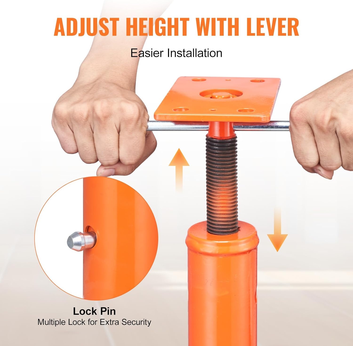 image:imageVEVOR House Floor Jack 5393 Height Range 18000 lbs Max Load Capacity Adjustable Support Beam Basement Jack Post Pole for Leveling Lift Support Steel Telescoping Jack Post for Temporary Support Adjustable Beam Basement Jack Post Pole for Leveling Lift Support Steel Telescoping Post for Temporary Support Construction5393