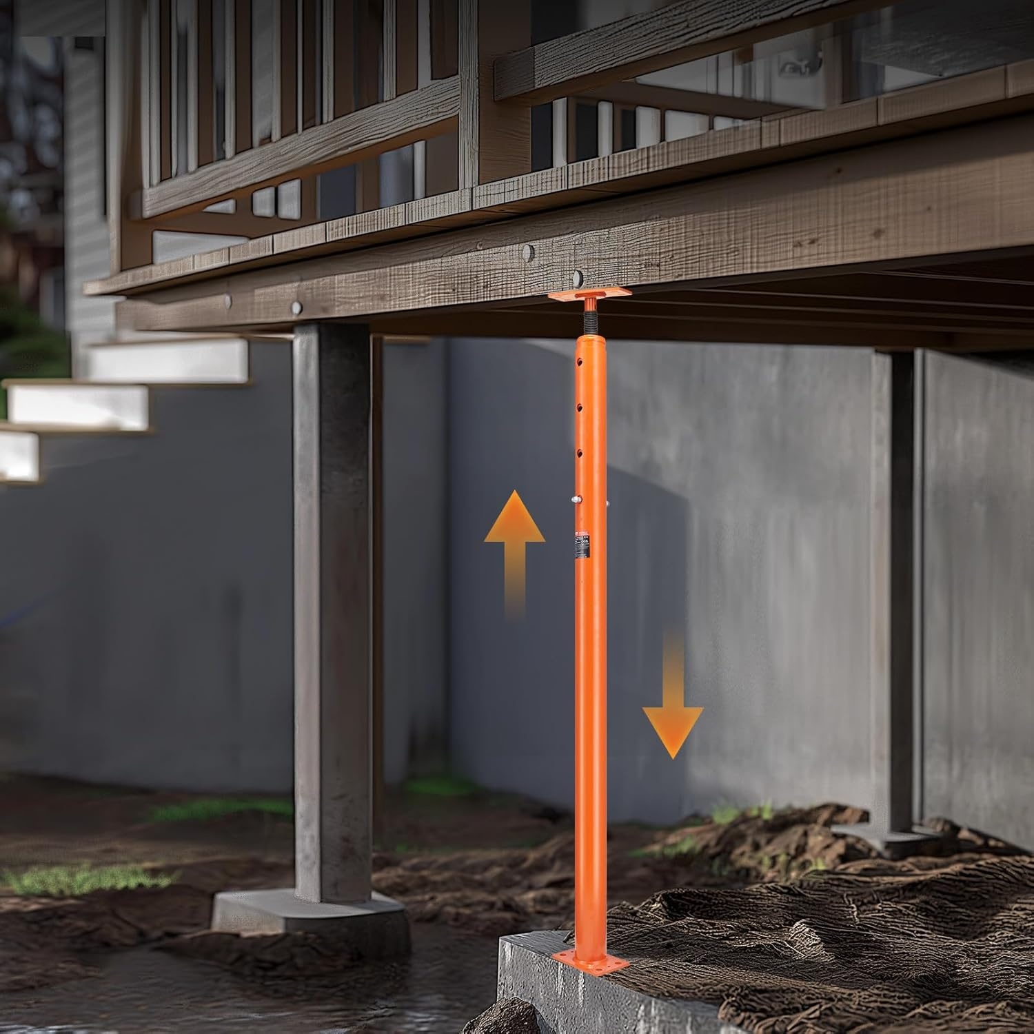 image:imageVEVOR House Floor Jack 5393 Height Range 18000 lbs Max Load Capacity Adjustable Support Beam Basement Jack Post Pole for Leveling Lift Support Steel Telescoping Jack Post for Temporary Support Adjustable Beam Basement Jack Post Pole for Leveling Lift Support Steel Telescoping Post for Temporary Support Construction5393