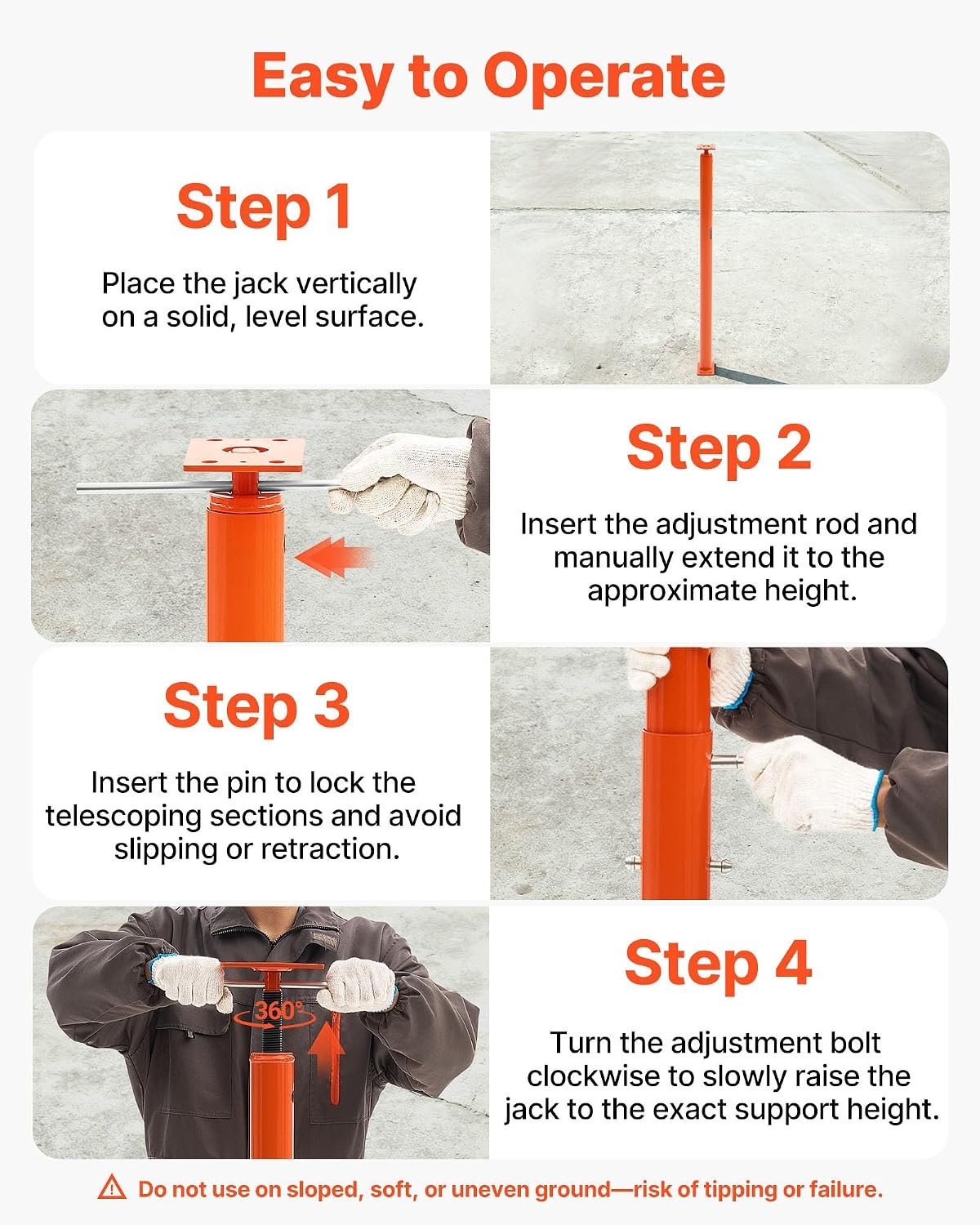 image:imageVEVOR House Floor Jacks 2 Pack 54150 Inch Height Range 11200 lbs Max Load Capacity Adjustable Support Beam Basement Jack Post Pole for Leveling Lift Steel Telescoping Post for Temporary Support5393