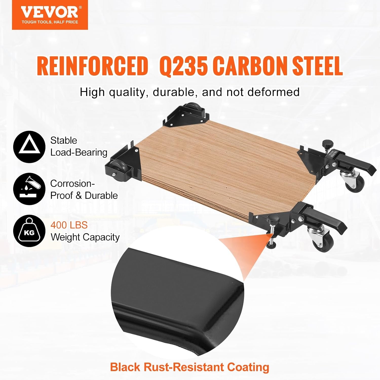image:imageVEVOR Mobile Base 400 lbs Weight Capacity Adjustable from 95 x 95 to Infinity Heavy Duty Universal Mobile Base Stand with Swivel Wheels for Woodworking Equipment Bandsaw Power Tools MachinesMedium
