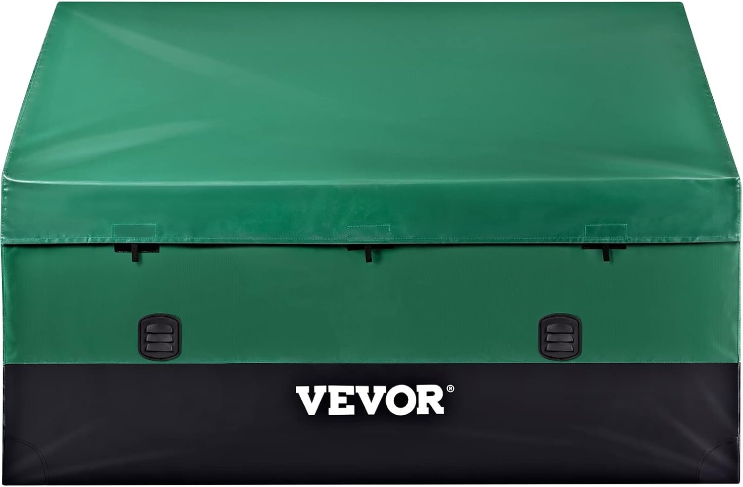 image:imageVEVOR Outdoor Storage Box 150 Gallon Waterproof PE Tarpaulin Deck Box wGalvanized Frame AllWeather Protection amp Portable for Camping Garden Poolside and Yard Black amp Green230gal