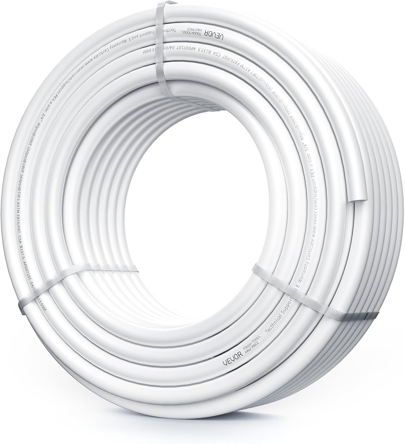 image:imageVEVOR PEX Pipe 34 Inch 100 Feet NonOxygen Barrier PEXA Flexible Pipe Tubing for Potable Water for HotCold Water amp Easily Restore Plumbing Applications with Free CutterWhite Pipe Tubing for Potable Hot Cold Water amp Easily Restore Plumbing Applications with Free Cutter WhiteWhite