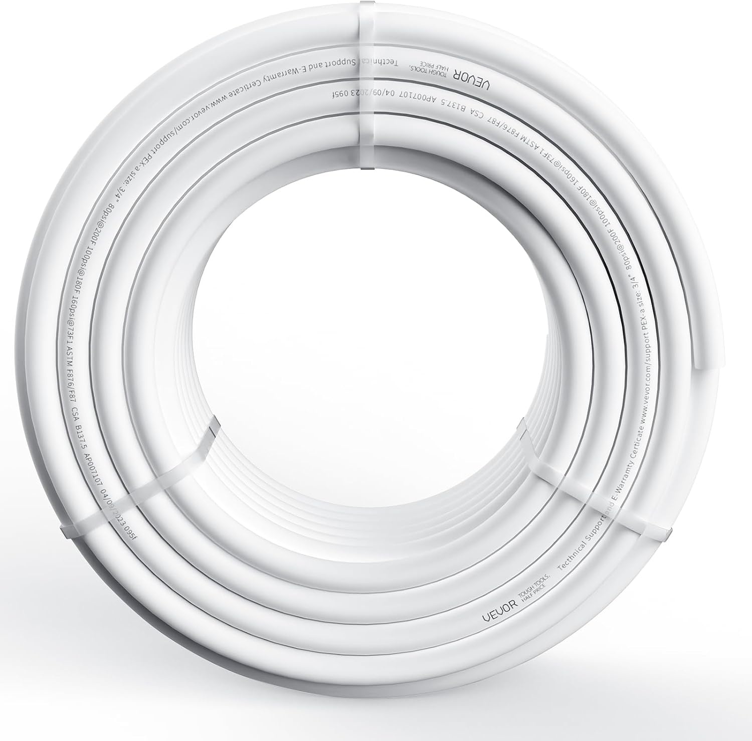image:imageVEVOR PEX Pipe 34 Inch 100 Feet NonOxygen Barrier PEXA Flexible Pipe Tubing for Potable Water for HotCold Water amp Easily Restore Plumbing Applications with Free CutterWhite Pipe Tubing for Potable Hot Cold Water amp Easily Restore Plumbing Applications with Free Cutter WhiteWhite