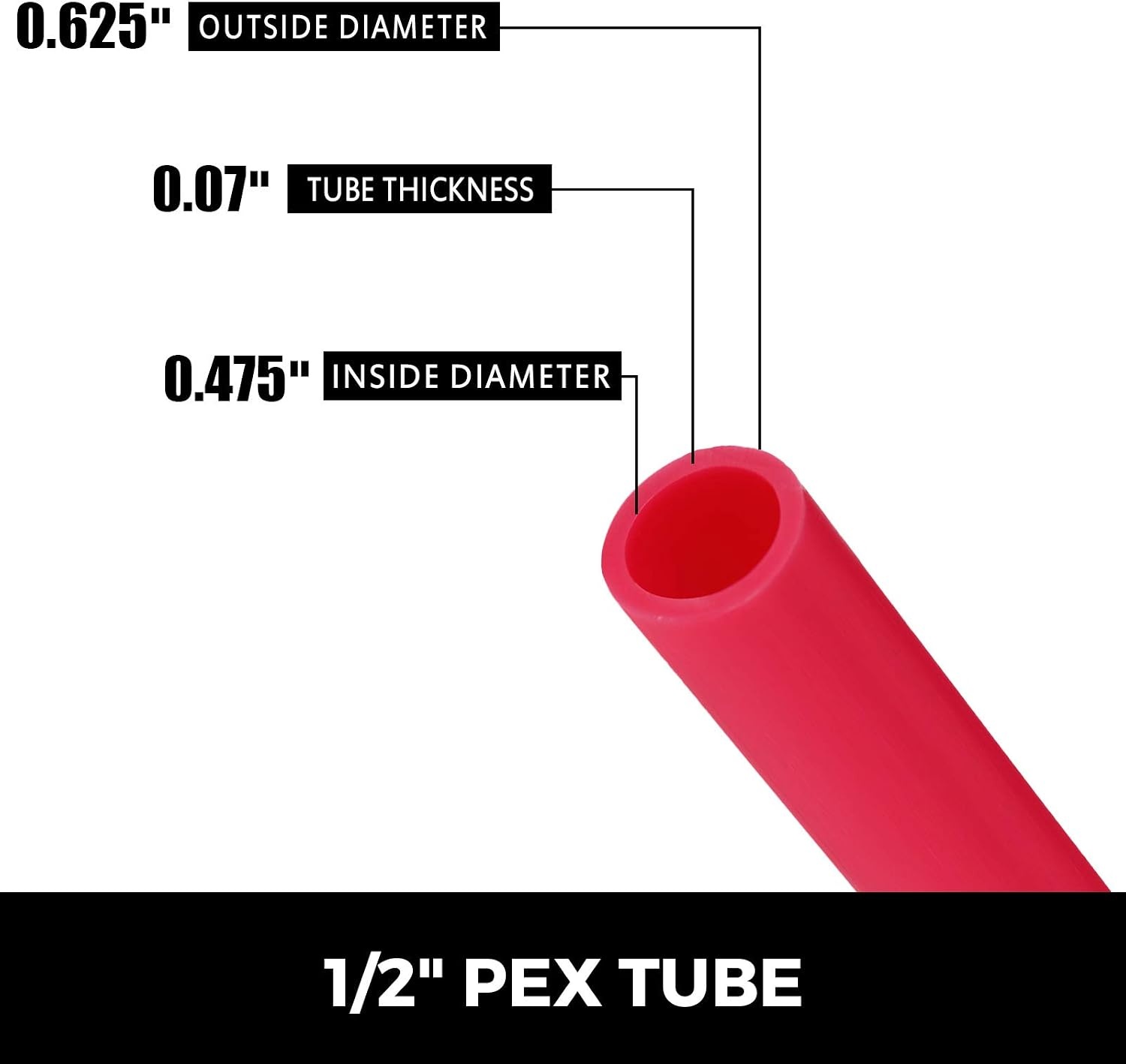 image:imageVEVOR PEXB Pipe 2 Rolls of 12 Inch X 300 FeetOxygen Barrier Flexible Pipe TubingRedampBlue for Hydronic Radiant EVOH Floor Heating Water Plumbing Applications with Cutteramp Clamps900Ft 12 Red