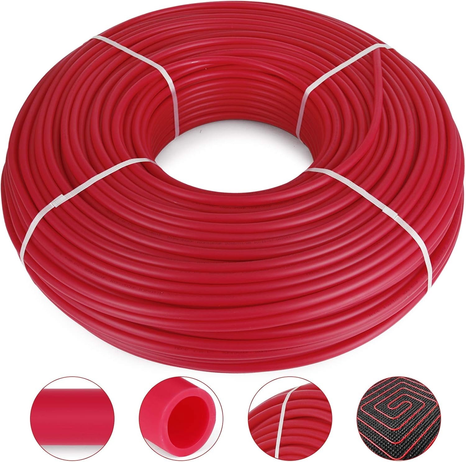 image:imageVEVOR PEXB Pipe 2 Rolls of 12 Inch X 300 FeetOxygen Barrier Flexible Pipe TubingRedampBlue for Hydronic Radiant EVOH Floor Heating Water Plumbing Applications with Cutteramp Clamps900Ft 12 Red
