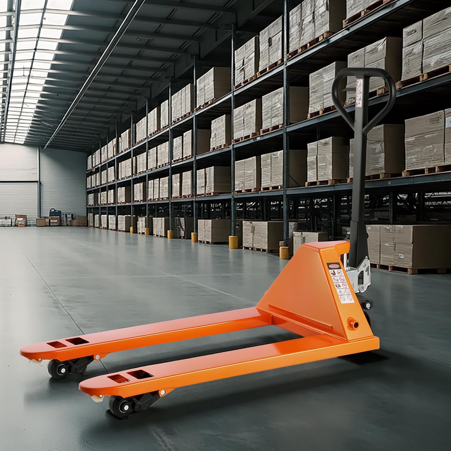 image:imageVEVOR Pallet Jack 6600 lbs Load Capacity Manual Pallet Truck with 48L x 27W Inch Forks for Material Handling 33571 Inch Fork Lift Height Range Suitable for Warehouse Supermarket Manufacturing6600 LBS