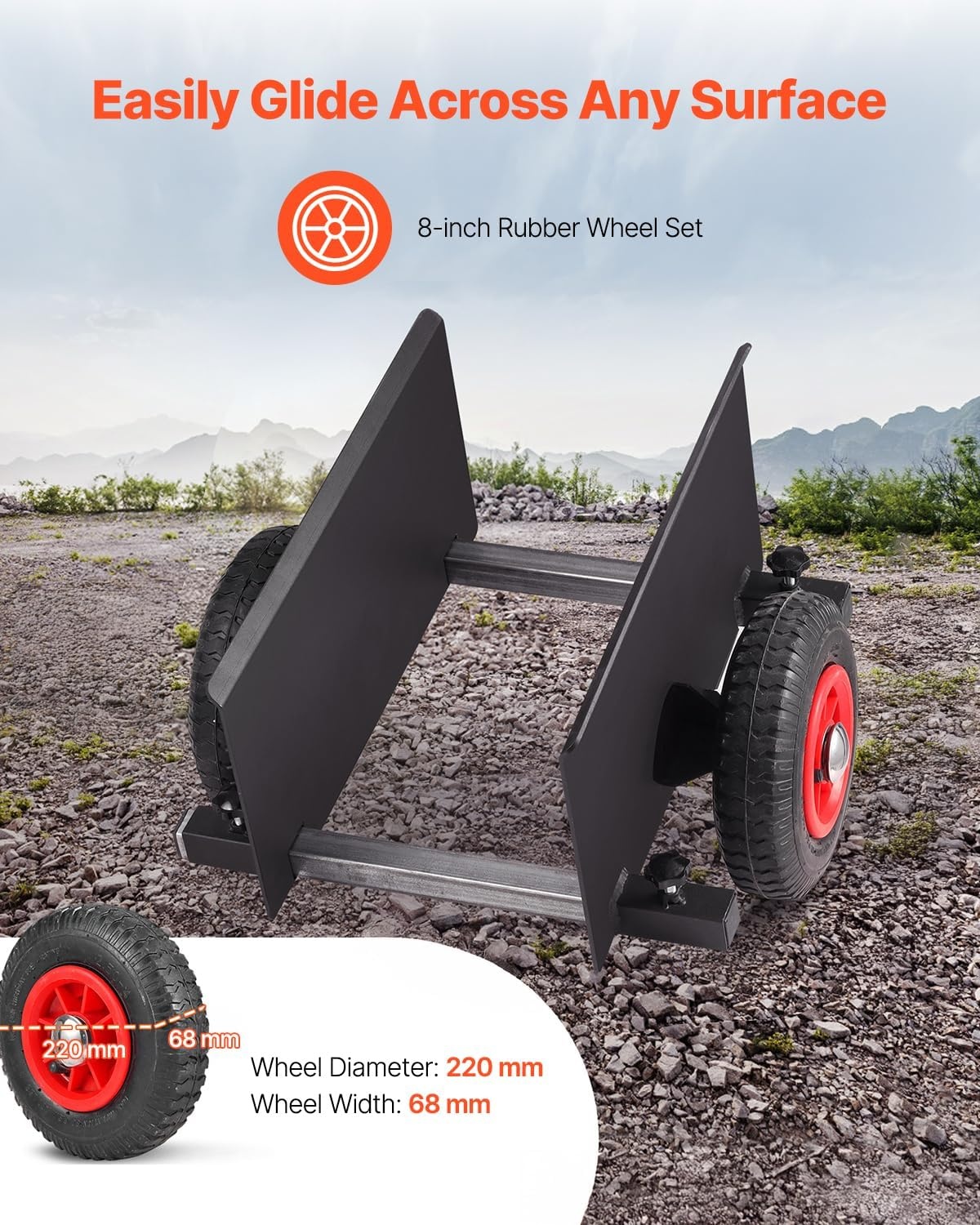 image:imageVEVOR Panel Dolly 600LBS HeavyDuty Drywall Mover with 8 Pneumatic Wheels Adjustable Clamp Panel Cart for Drywall Sheet All Terrain Moving Cart600LBS