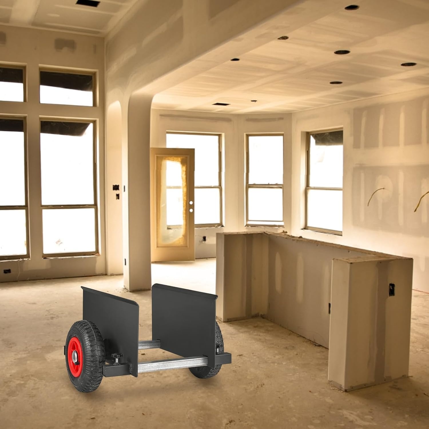 image:imageVEVOR Panel Dolly 600LBS HeavyDuty Drywall Mover with 8 Pneumatic Wheels Adjustable Clamp Panel Cart for Drywall Sheet All Terrain Moving Cart600LBS