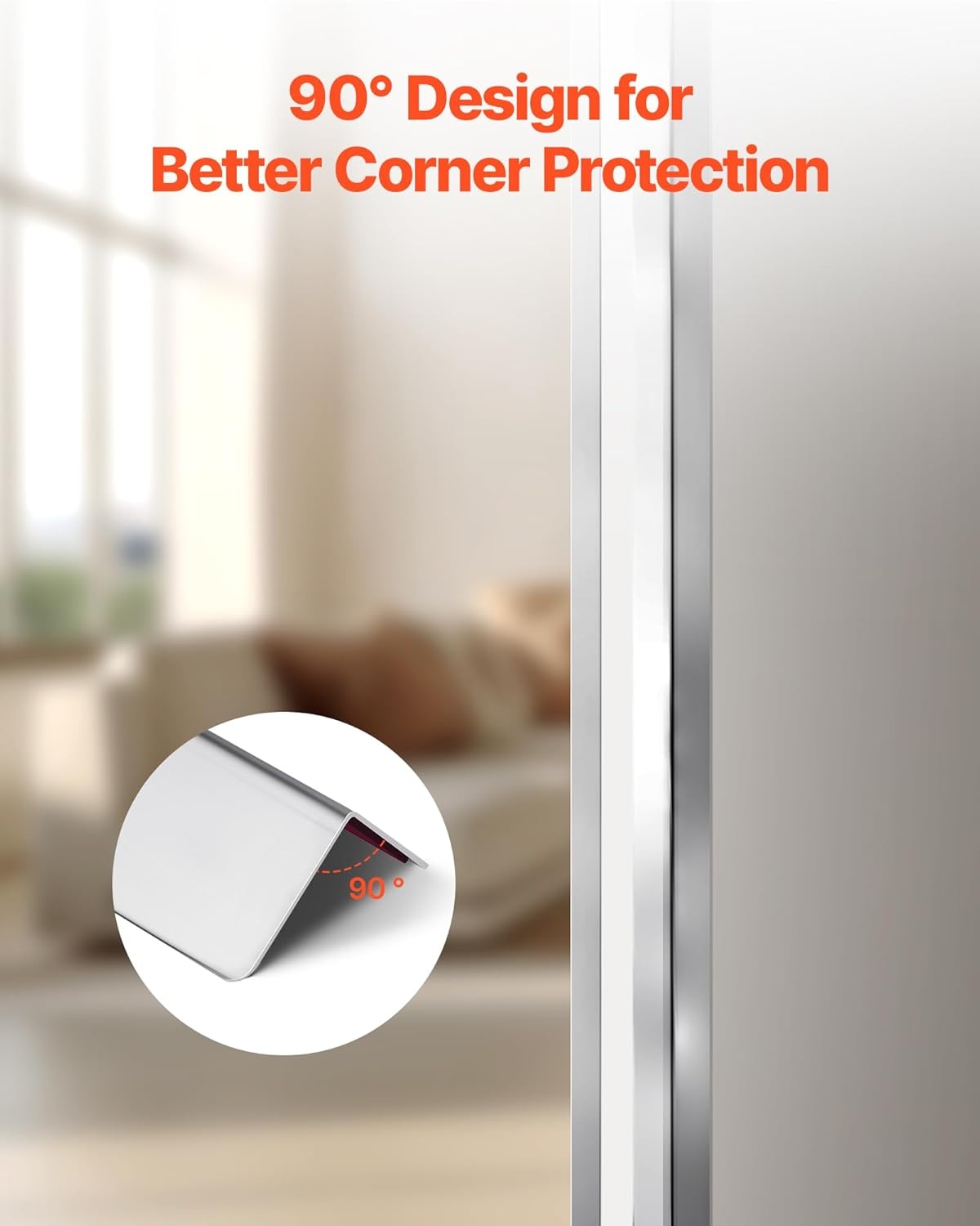 image:imageVEVOR Stainless Steel Wall Corner Protector 2 x 2 x 48 inch 10 Pack Metal Corner Guards 304 Stainless Steel Edge Trim 90Degree Angle for HomeOfficeCommercial Wall Protection with 3m Tape