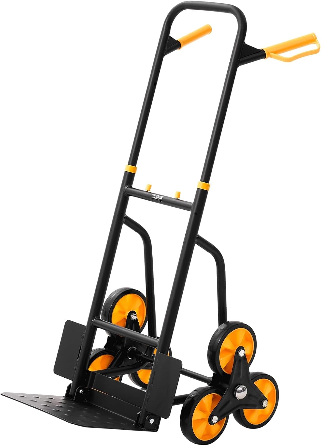 image:imageVEVOR Stair Climbing Cart 770 lbs StairClimbing Capacity HeavyDuty Folding Trolley Cart with Telescoping Handle 6 Wheels and 2 Bungee Cords Stair Climber Dolly for Home Groceries Warehouse