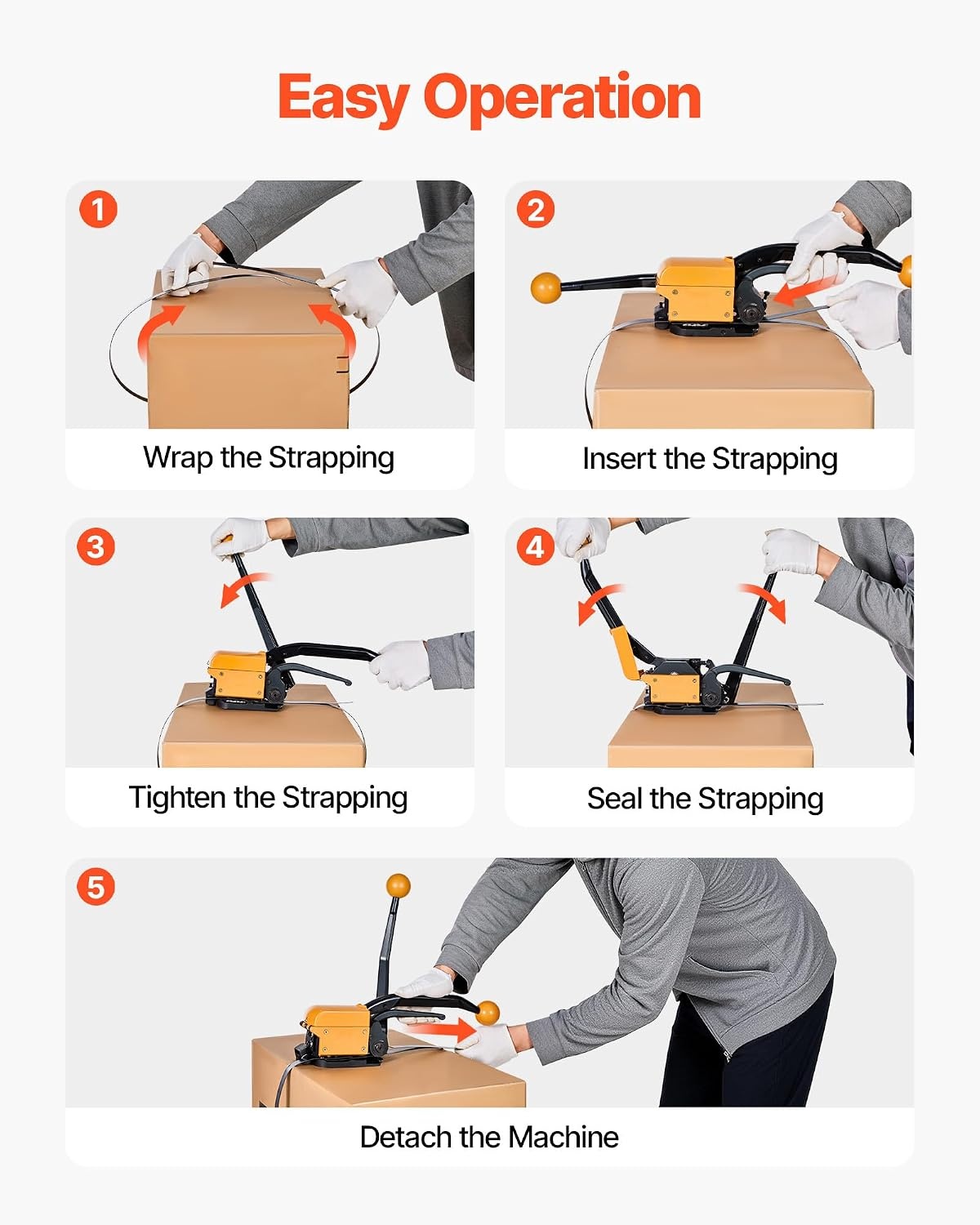 image:imageVEVOR Steel Strapping Coil 34 in x 002 in x 1640 ft Metal Strapping Banding Roll Withstands Harsh Environment 1700 lbs Break Strength Heavy Duty Banding Pallet Strap Coil for Pallet Packing161 x 129 x 81 in