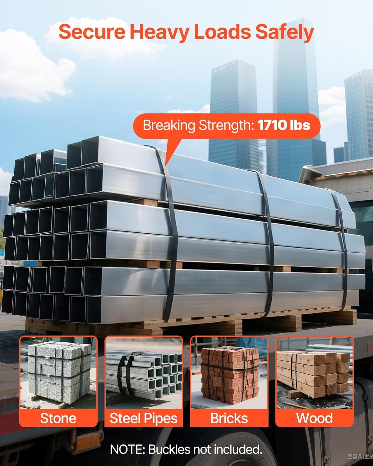 image:imageVEVOR Steel Strapping Coil 34 in x 002 in x 1640 ft Metal Strapping Banding Roll Withstands Harsh Environment 1700 lbs Break Strength Heavy Duty Banding Pallet Strap Coil for Pallet Packing34W x 300L