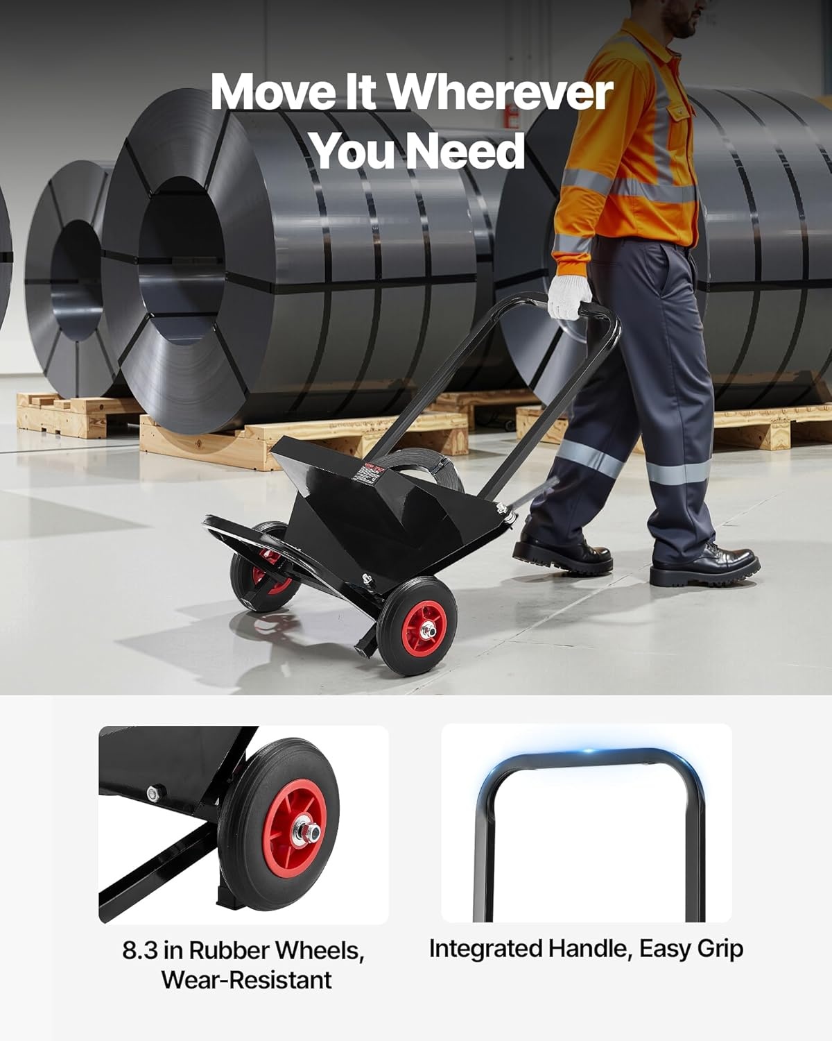 image:imageVEVOR Steel Strapping Coil 34 in x 002 in x 1640 ft Metal Strapping Banding Roll Withstands Harsh Environment 1700 lbs Break Strength Heavy Duty Banding Pallet Strap Coil for Pallet Packingfor STEEL Strapping 236 Core