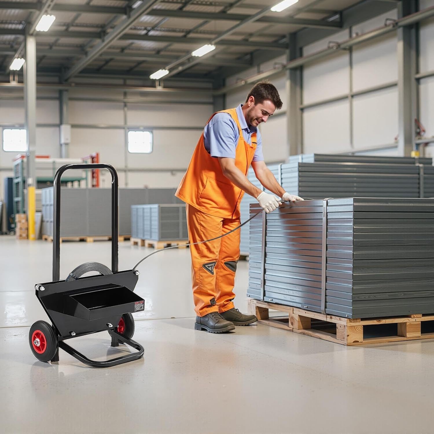 image:imageVEVOR Steel Strapping Coil 34 in x 002 in x 1640 ft Metal Strapping Banding Roll Withstands Harsh Environment 1700 lbs Break Strength Heavy Duty Banding Pallet Strap Coil for Pallet Packingfor STEEL Strapping 236 Core