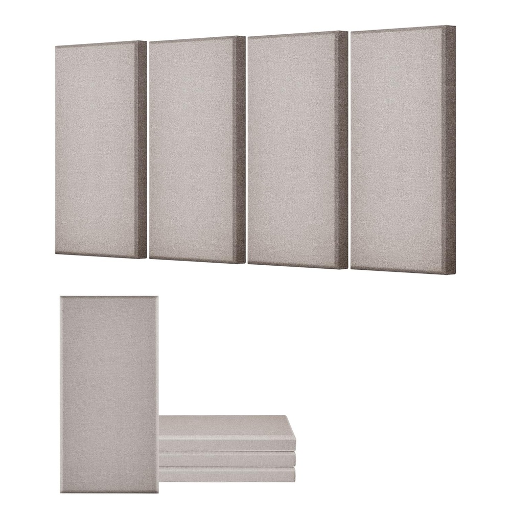 image:imageVEVOR 4 PCS Acoustic Panels 2 inch Thick 236 x 118 inch Fiberglass Sound Absorbing Panels Selfadhesive Soundproof Wall Boards for Studios Office Home TheaterMeeting Room BeigeCamel