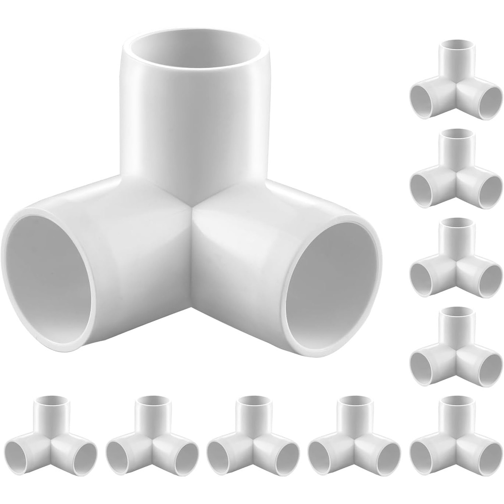 image:imageVEVOR 4Way PVC Fittings 1inch PVC Pipe Joints Elbow Connector 10Pack Furniture Grade Pipe Corner Connectors for DIY Storage Rack Animal Cage Garden Support Frame Impact amp WeatherResistant3Way PVC Fitting