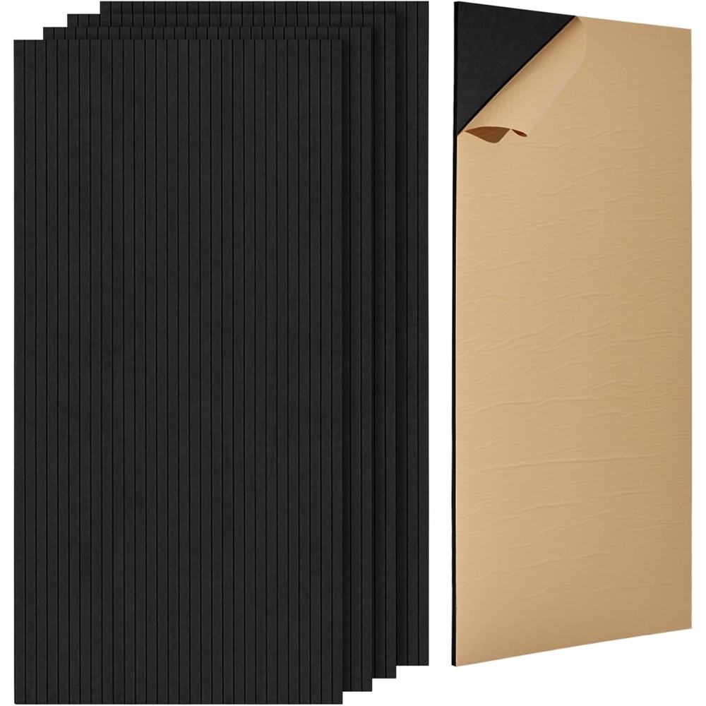 image:imageVEVOR 6 Pack Art Acoustic Panels 7087 x 4724 x 04 inch Soundproof Wall Tiles Self Adhesive Decorative Sound Dampening Absorbing Boards for Home Office Studio Gaming RoomTheater EarthBlack  Stripes