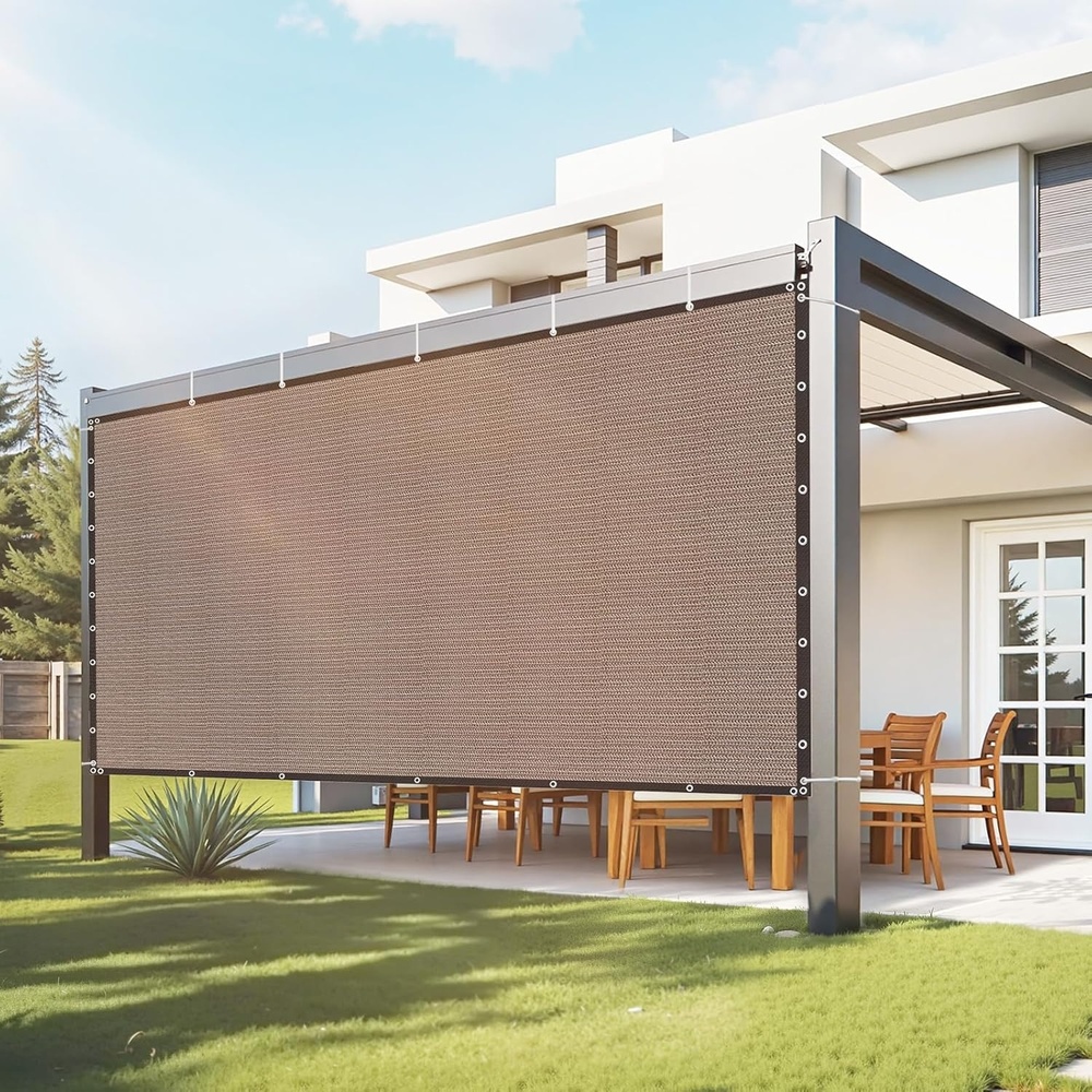 image:imageVEVOR 90 Sun Shade Cloth 10 x 10 ft Pergola Shade Cover with Stainless Steel Grommets Sun Shades Canopy Privacy Screen with 140 GSM HDPE Material for Outdoor Patio Garden and Backyard Black10 x 12 ft Brown