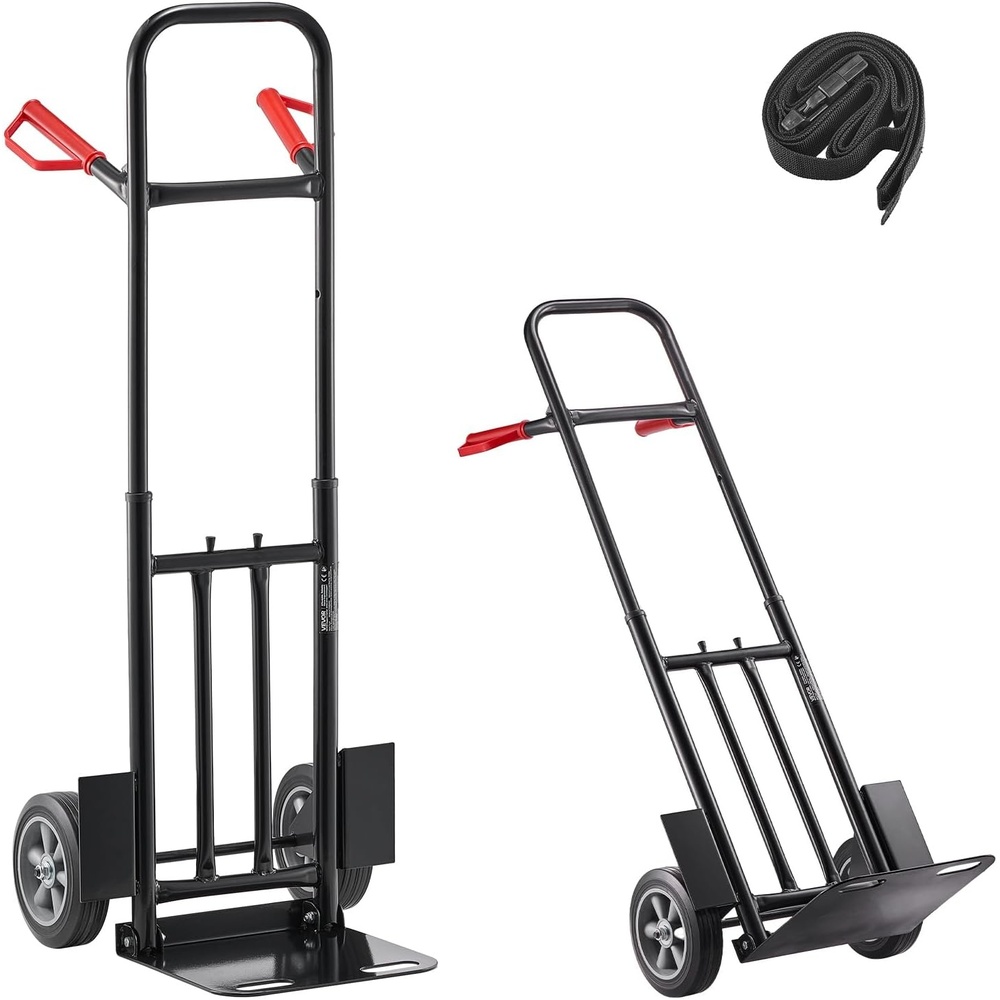 image:imageVEVOR Aluminum Hand Truck HeavyDuty Hand Truck Dolly with NonSlip Wheels amp Handle 500 LBS Aluminum Alloy Portable Trolley Dolly with TieDown Strap for Moving Home Office Warehouse600LBS