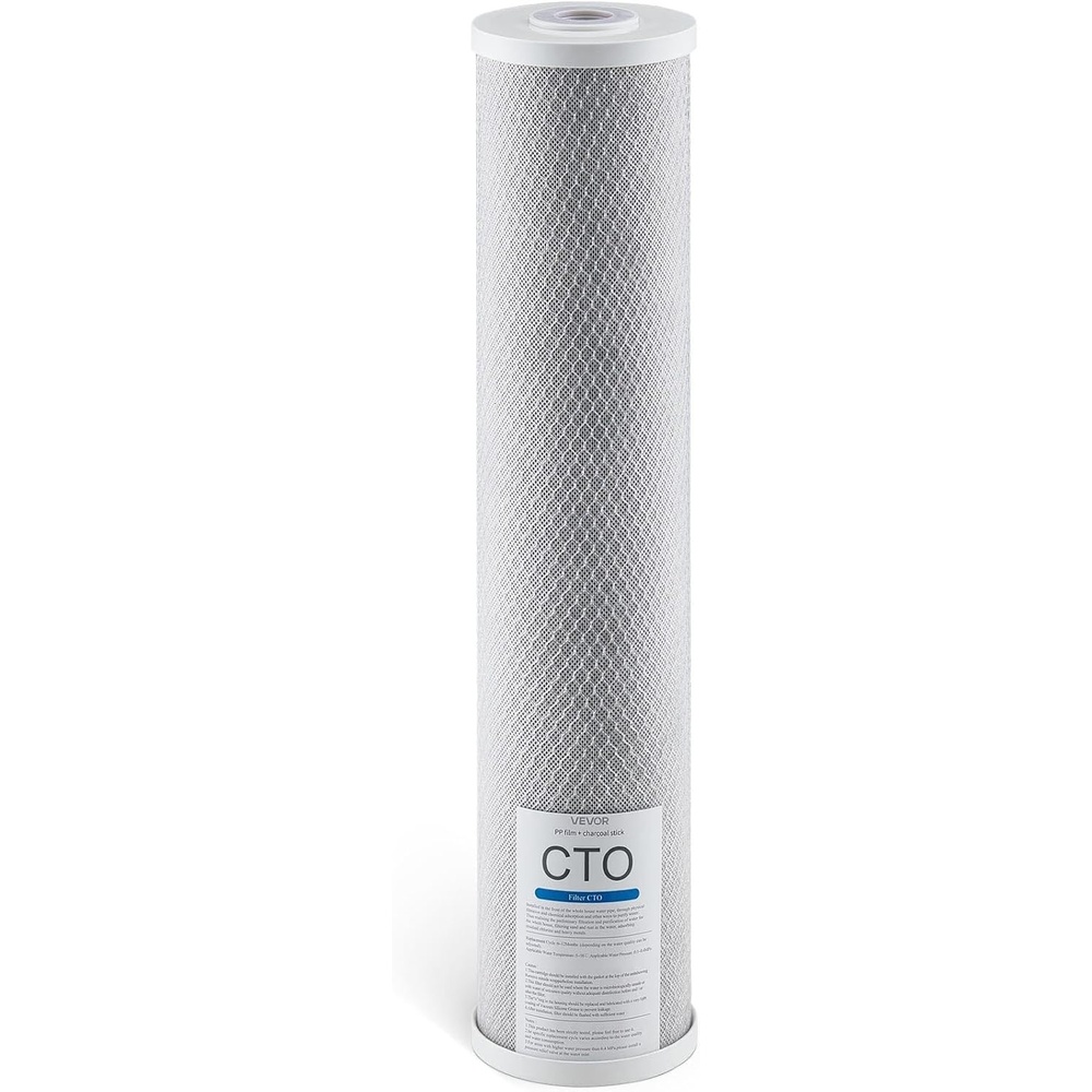 image:imageVEVOR CTO Whole House Water Filter  Universal Fit 20 x 45 Inch  Activated Carbon Block Cartridge Replacement 5 Micron Coconut Shell Charcoal Filter Reduce Chlorine Bad Taste OdorCTO Filter