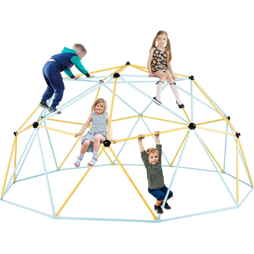 image:imageVEVOR Climbing Dome 10FT Geometric Dome Climber 1000LBS Loading Jungle Gym Playground with 2 Basketballs amp Octopus Net EasyAssembly Outdoor Backyard Climbing Equipment for Kids 3 to 10 Years Old12 FT