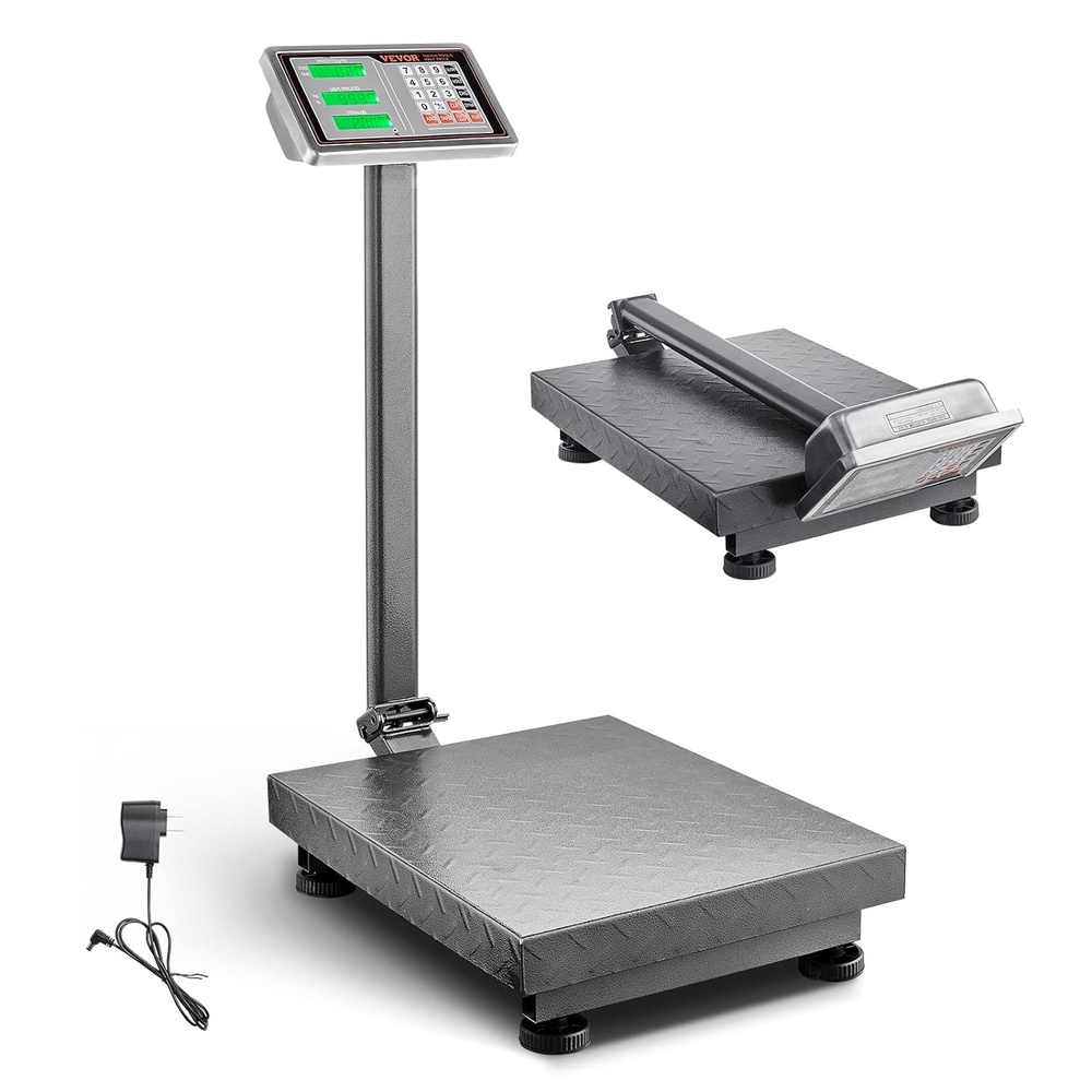 image:imageVEVOR Computing Digital Platform Scale 660 lbs Load 01 lbs Accuracy Computing Floor Scale with LBKG Tare Price Calculator Stainless Steel HighDefinition Display for Boxes Luggages FCC Listed 01 lbs Accuracy Floor Scale with LBKG Tare Price Calculator HighDefinition Display for Boxes Luggages FCC ListedScale