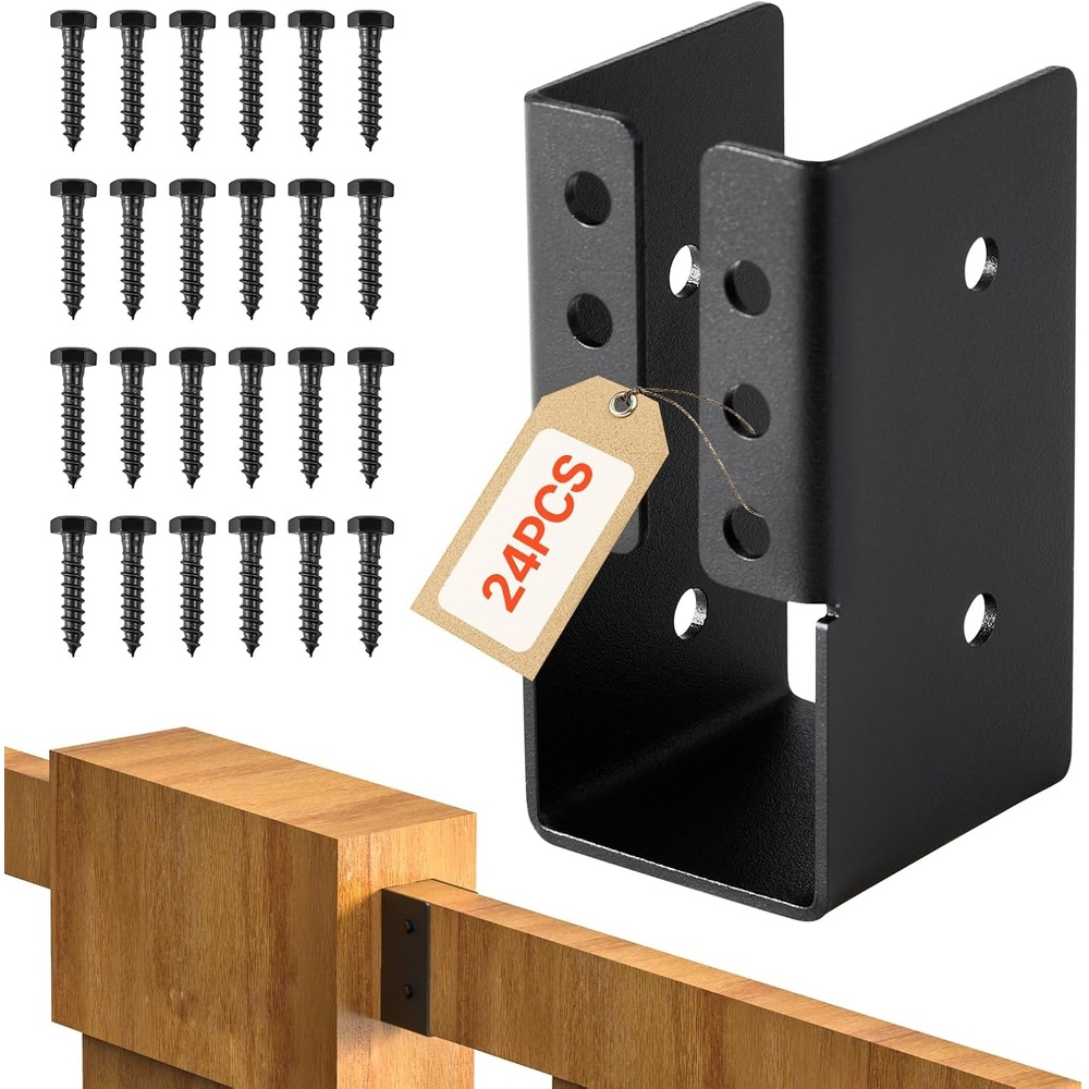 image:imageVEVOR Concealed Joist Hanger 2x4 Inch Outdoor ConcealedFlange Joist Bracket with Screws Steel Light Joist Hangers for 193 x 362 Inch  49 x 92 mm Beam Swing Fence Wooden Slides 24 Pcs2x4 Inch 193x362 24 Pcs