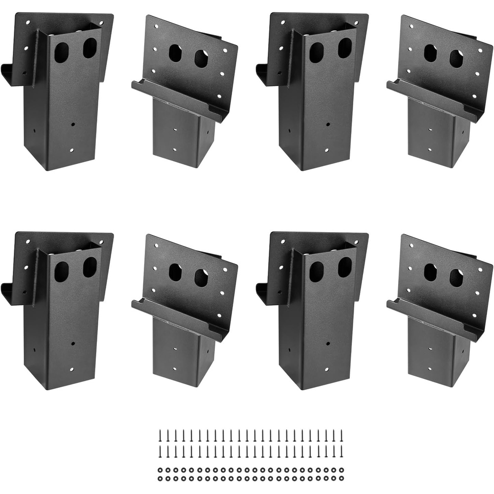 image:imageVEVOR Deer Blind Brackets Outdoor 36x36 Platform Bracket Fit 35x35 In  889x889 mm Lumber 2204lbs1000kg Capacity Steel Elevator Brackets for Deer Stand Hunting Blinds Shooting Shack 8 Pcs8 Pcs