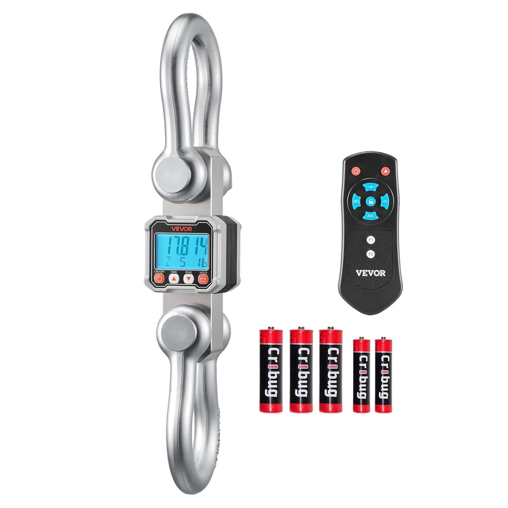 image:imageVEVOR Digital Crane Scale 22000 lbs10 T Max Capacity Heavy Duty Industrial Hanging Scale with Cast Aluminum Case amp LCD Display 5 lbs Division amp 3 Unit Switch Remote Control for Garage Factory